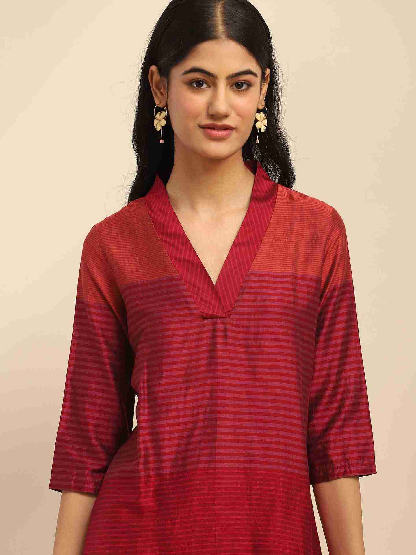 Magenta Camellia Kurta Set