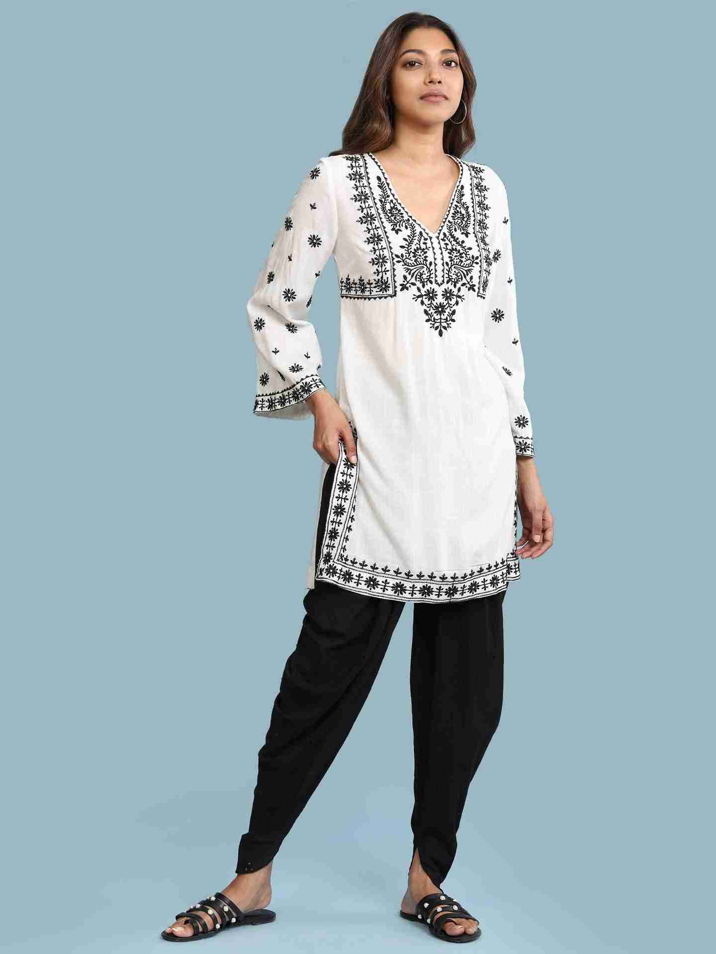 White Avi Solid Kurta Set