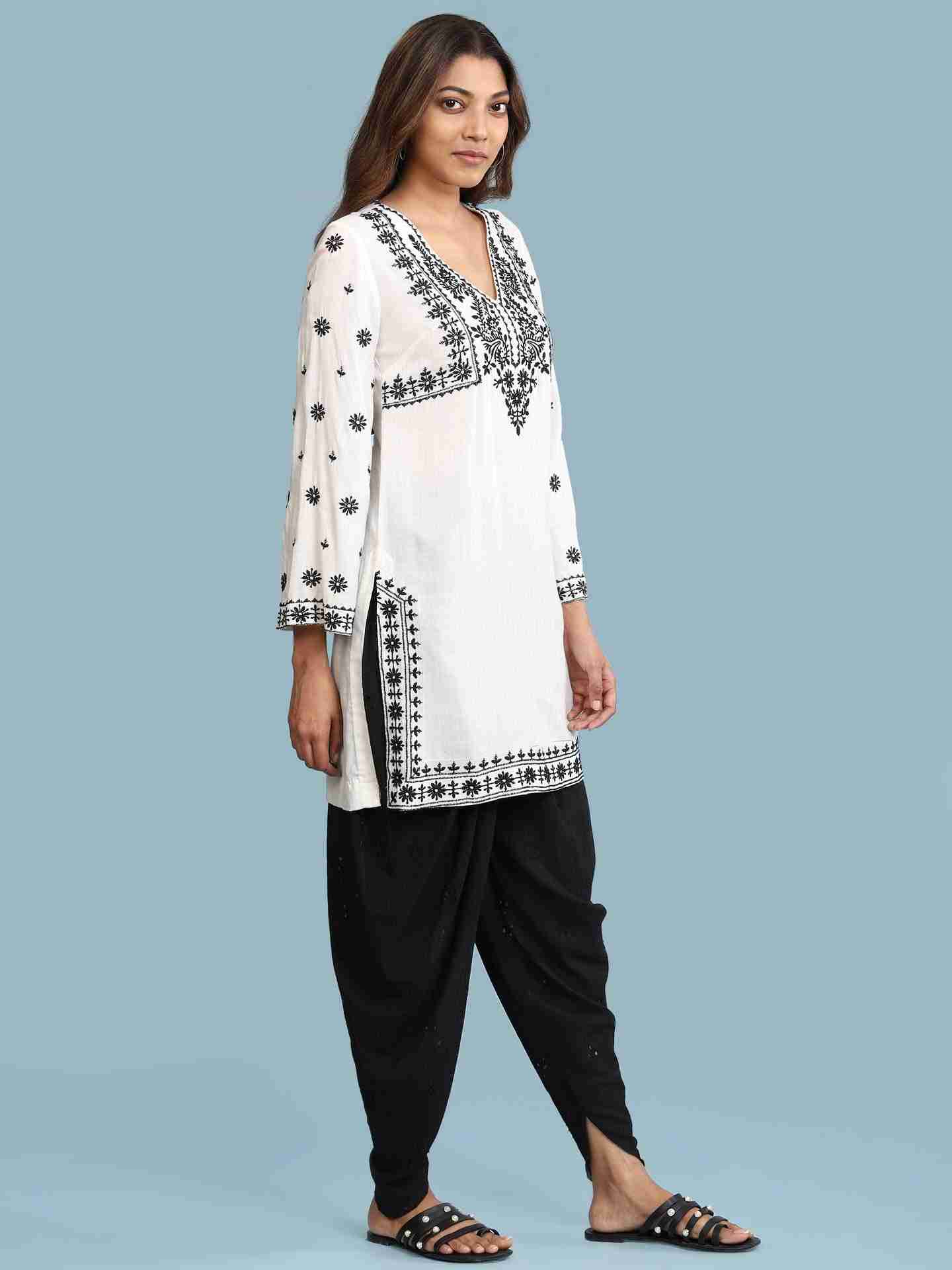 White Avi Solid Kurta Set
