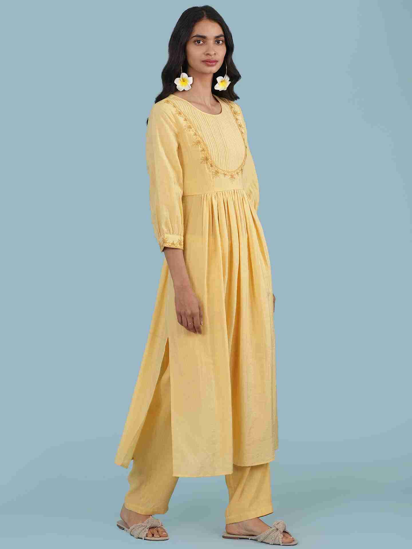 Yellow Mastani Solid Suit Set