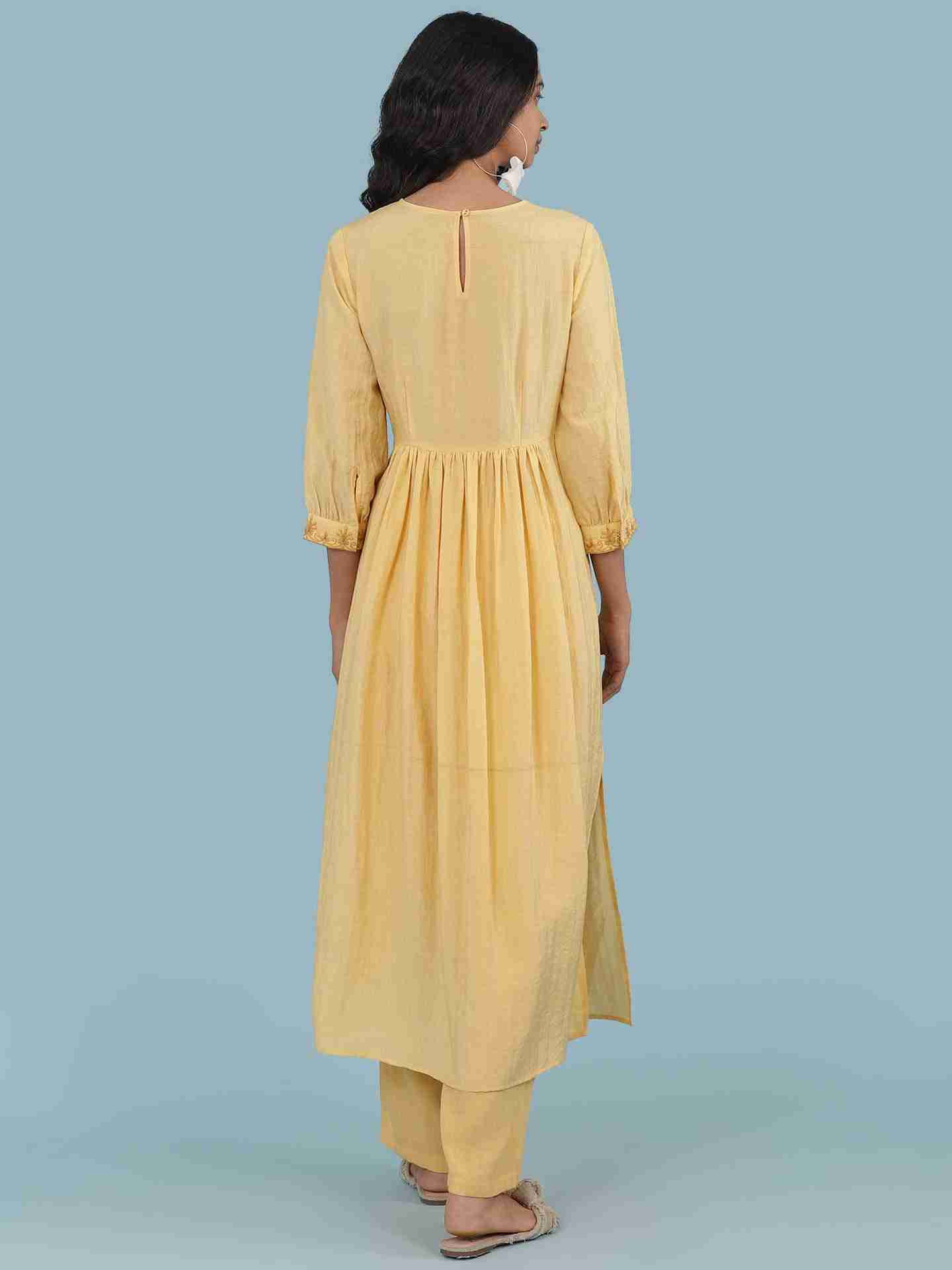 Yellow Mastani Solid Suit Set