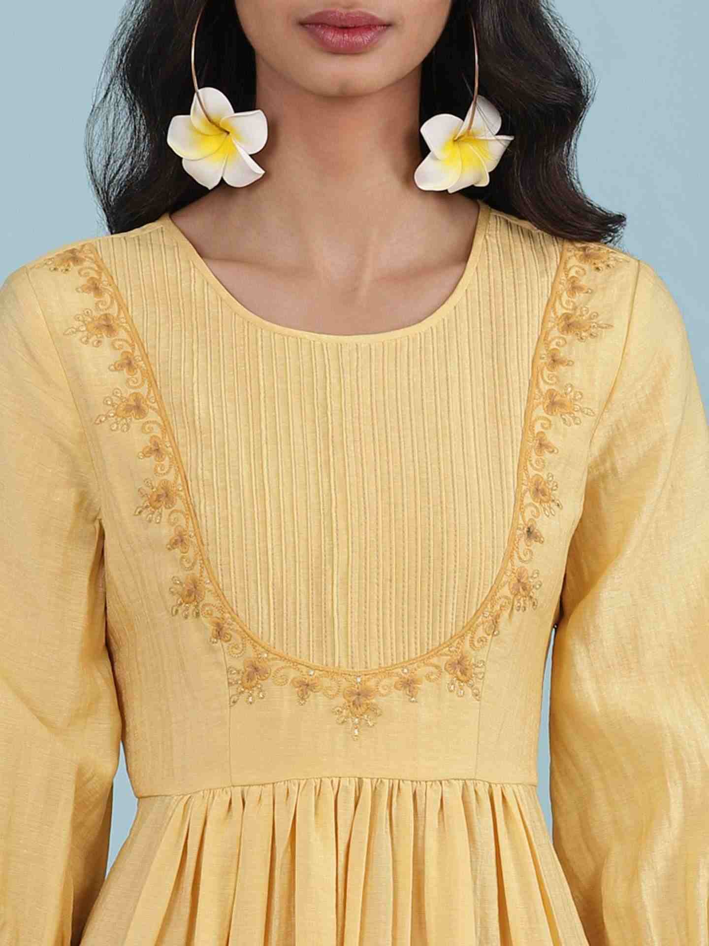 Yellow Mastani Solid Suit Set