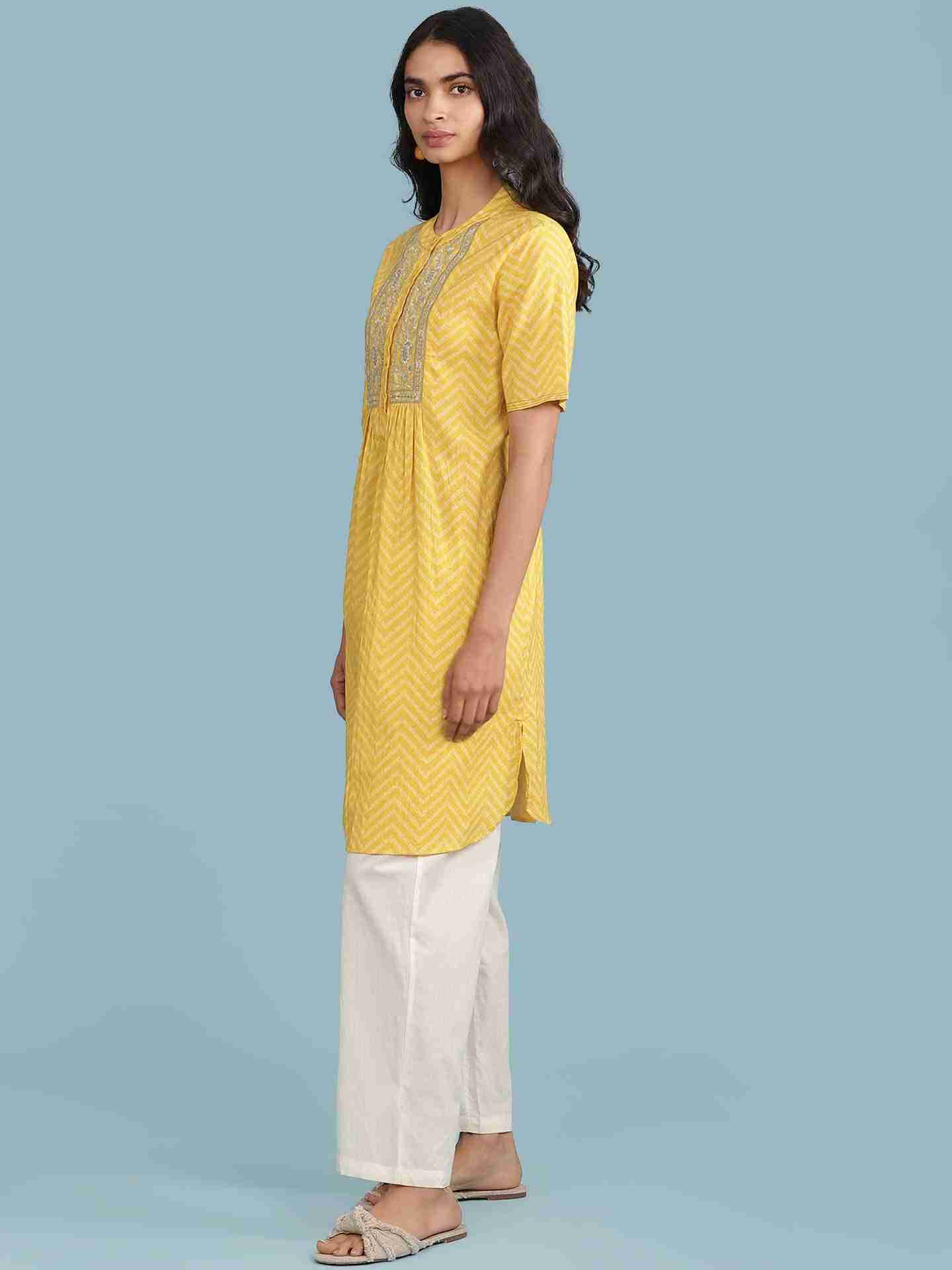 Yellow Lehar Kurta Set