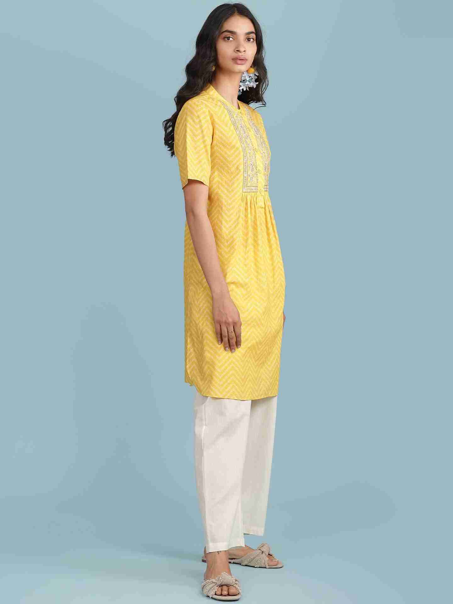 Yellow Lehar Kurta Set