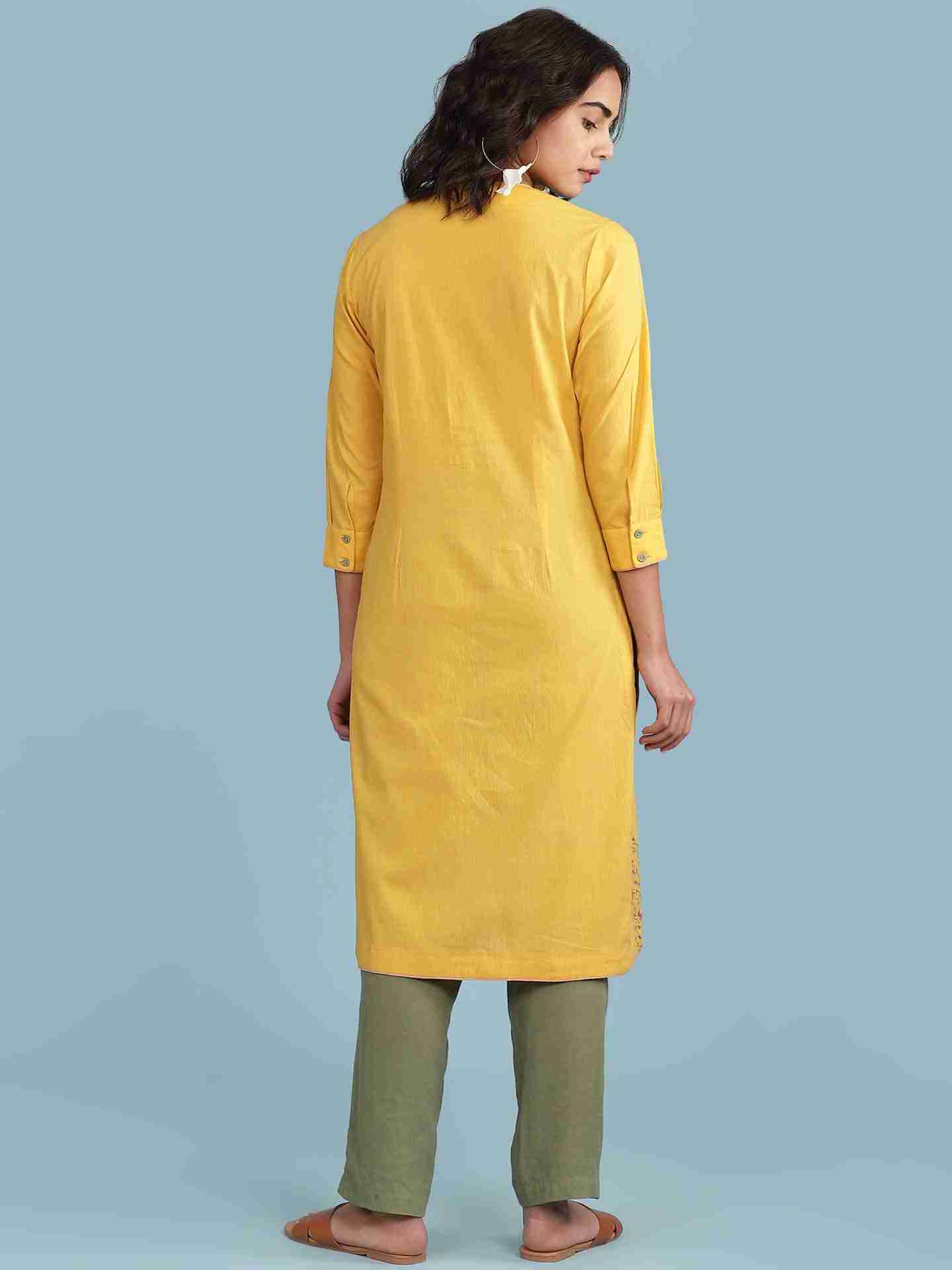 Yellow Neelamia Solid Suit Set