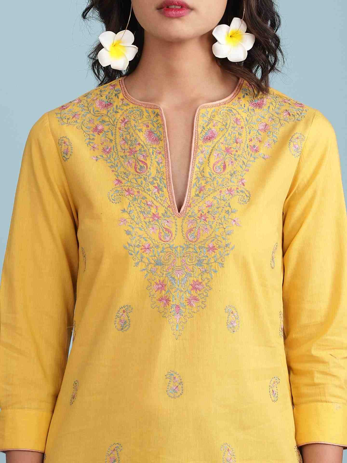 Yellow Neelamia Solid Suit Set