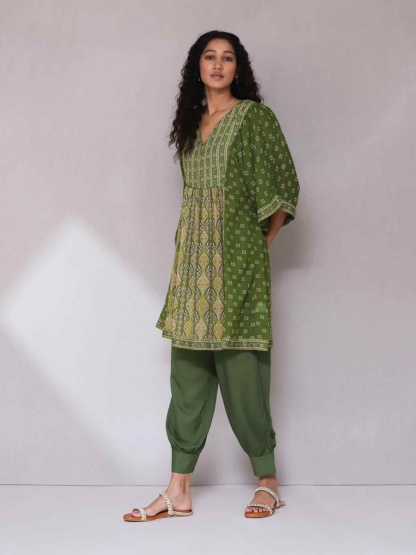 Green Areej Kurta Set