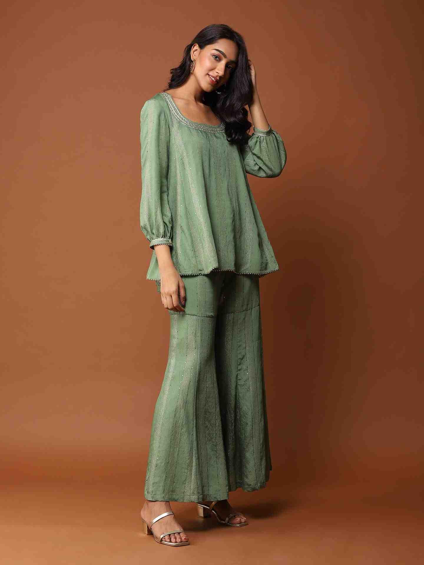Green Gauhar Co-Ord Set