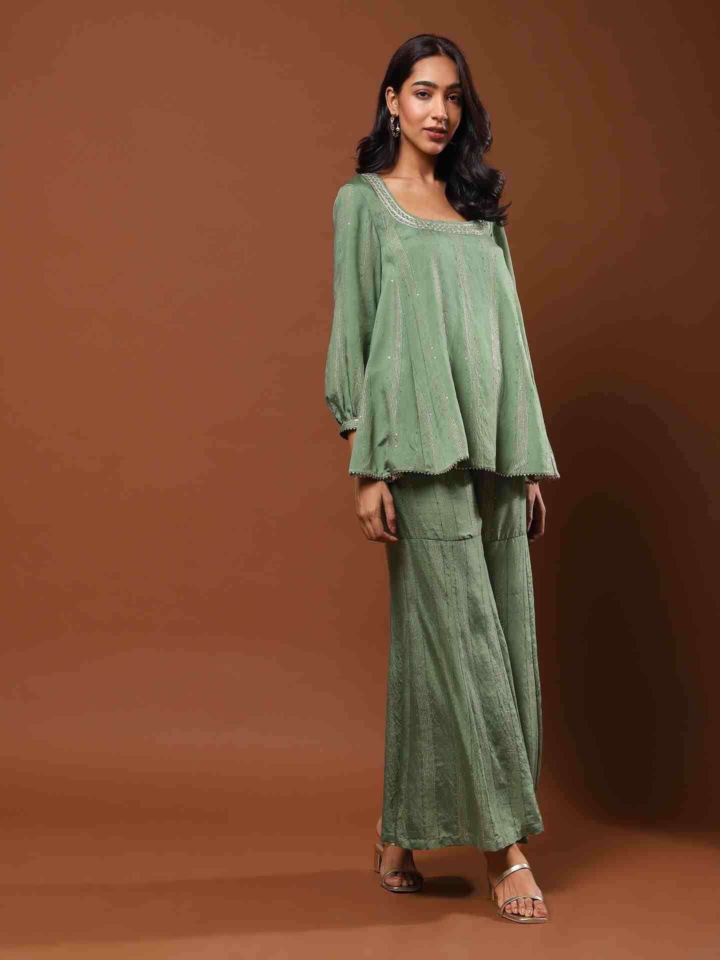 Green Gauhar Co-Ord Set