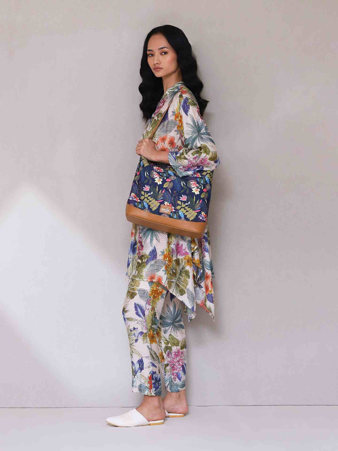 White Multi Tijana Floral Kurta Set