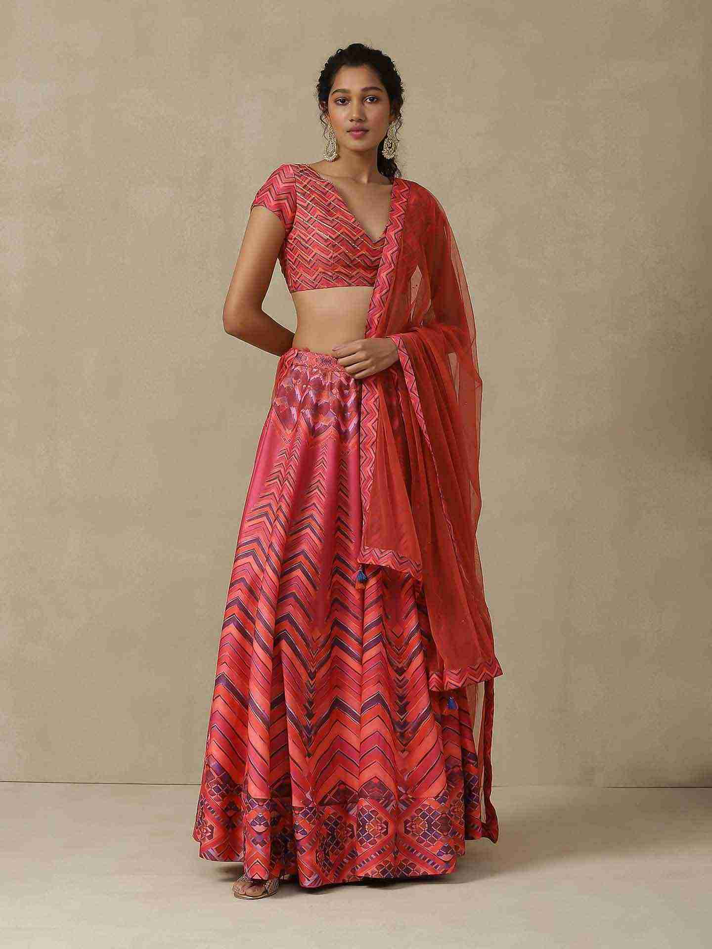 Pink Festive Lehenga Set
