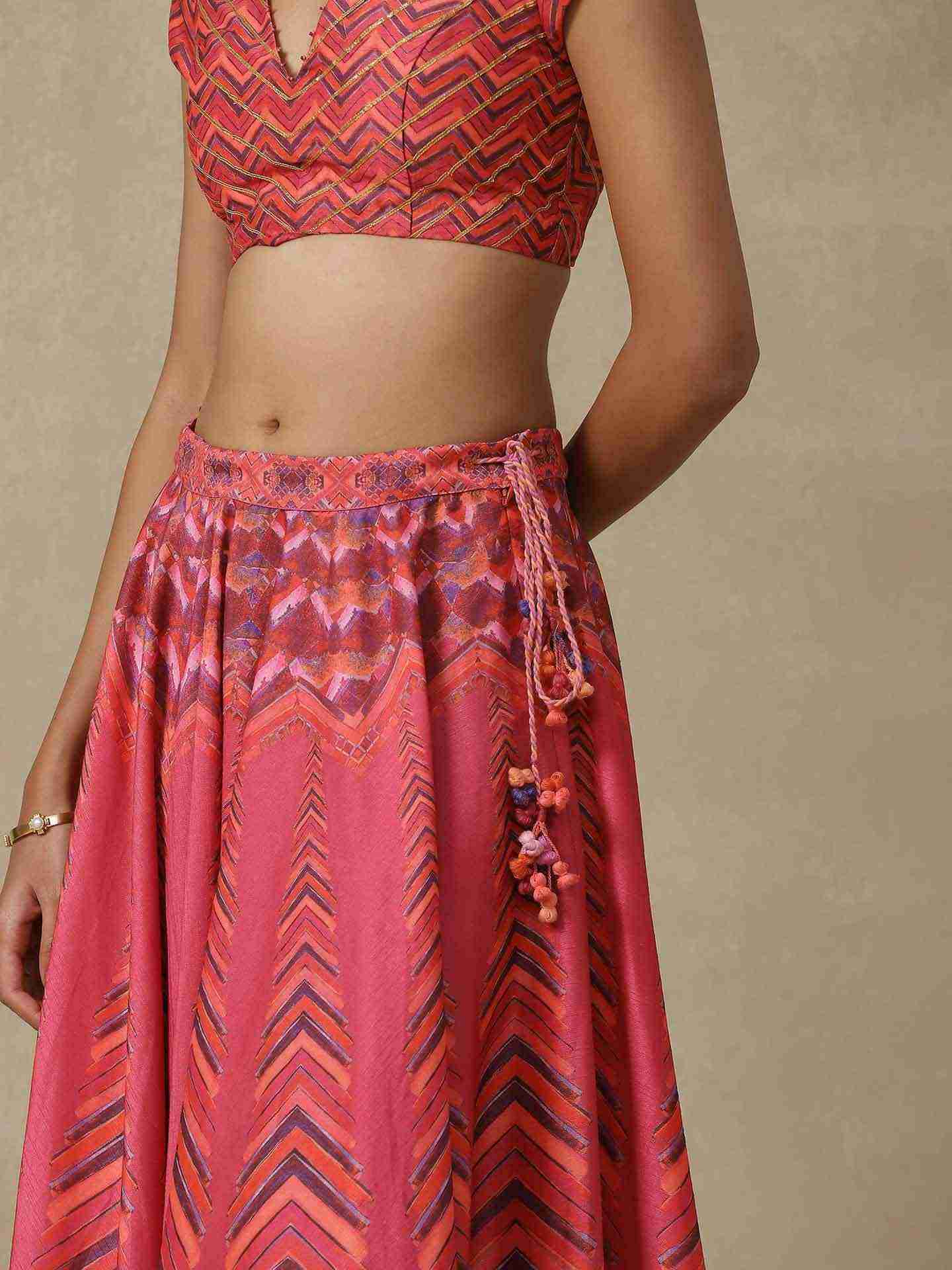 Pink Festive Lehenga Set