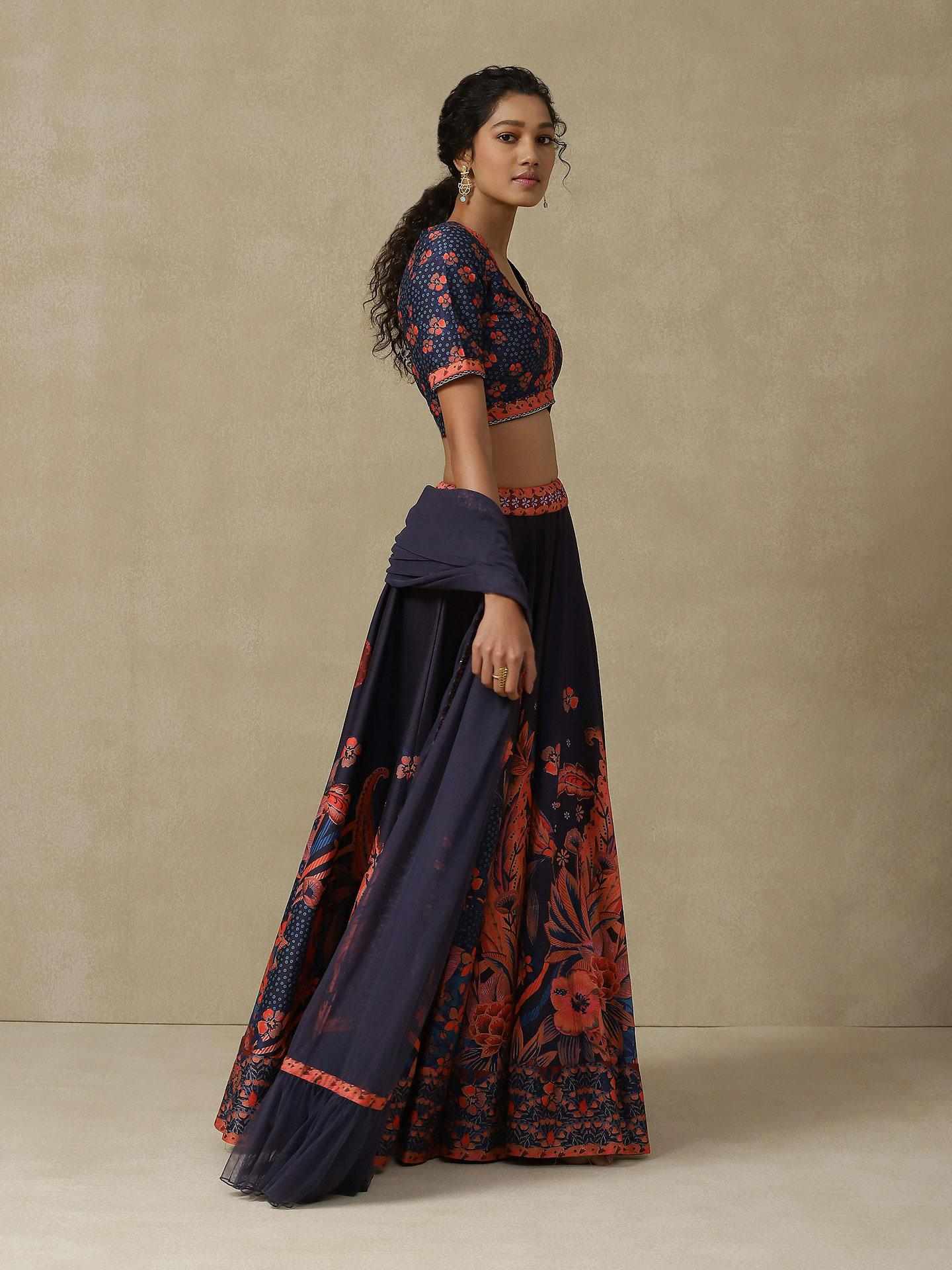 Navy Festive Lehenga Set