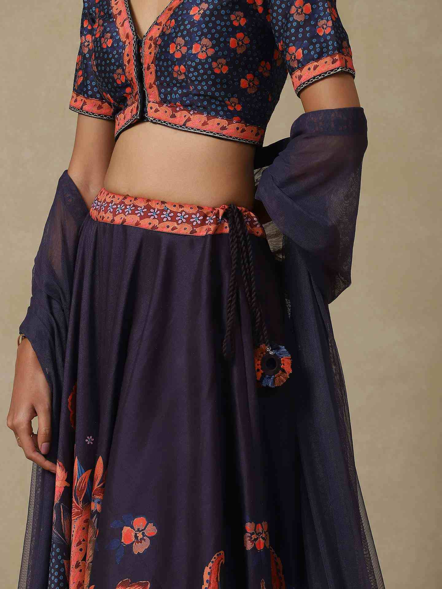 Navy Festive Lehenga Set