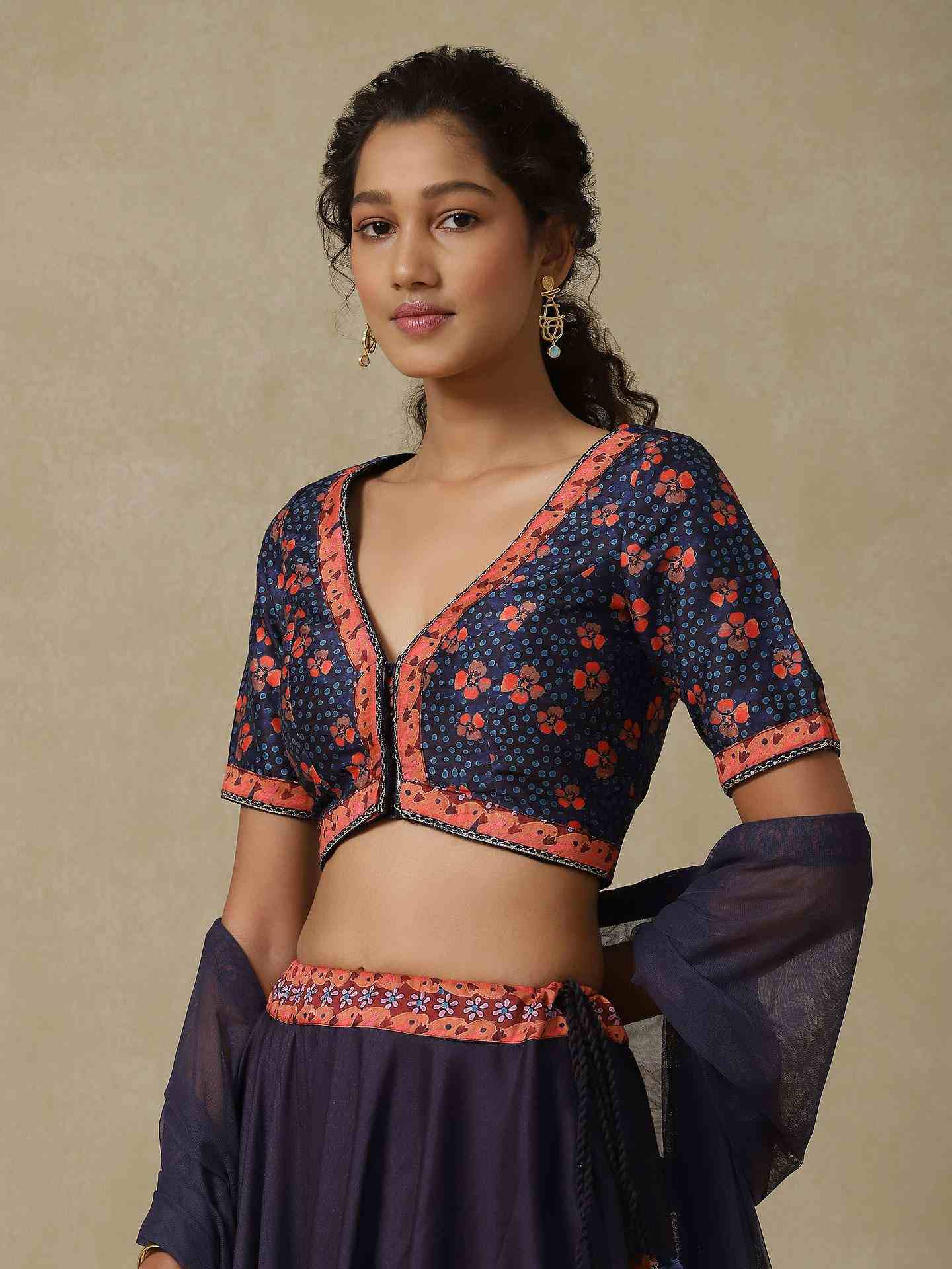 Navy Festive Lehenga Set