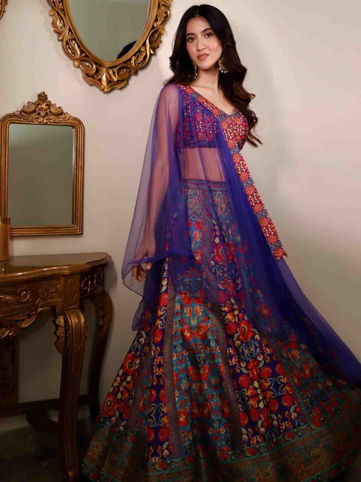 Purple Festive Lehenga Set