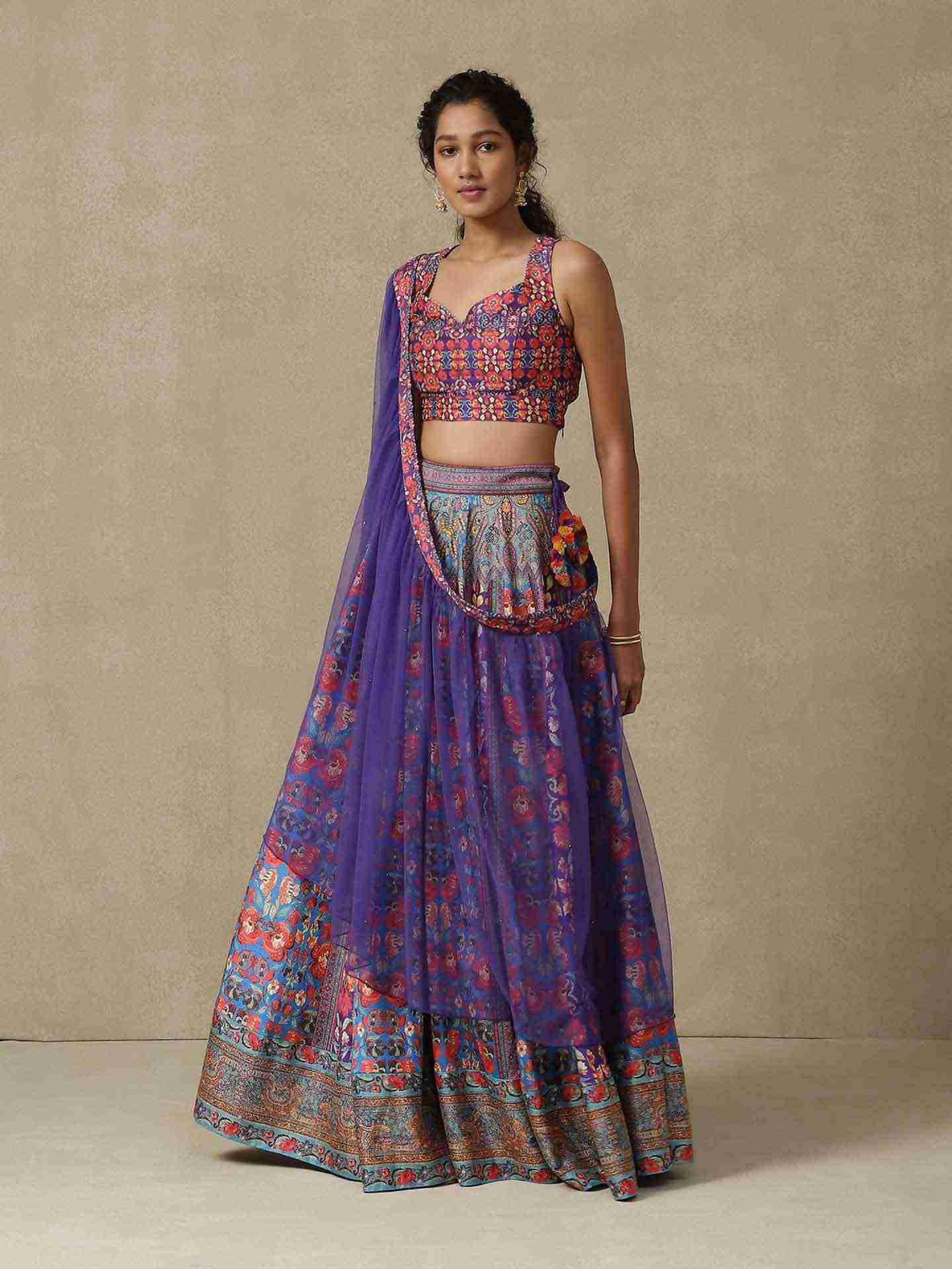 Purple Festive Lehenga Set