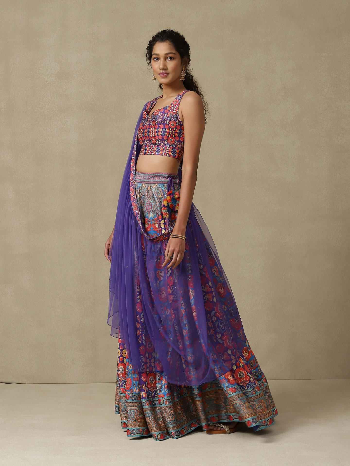 Purple Festive Lehenga Set