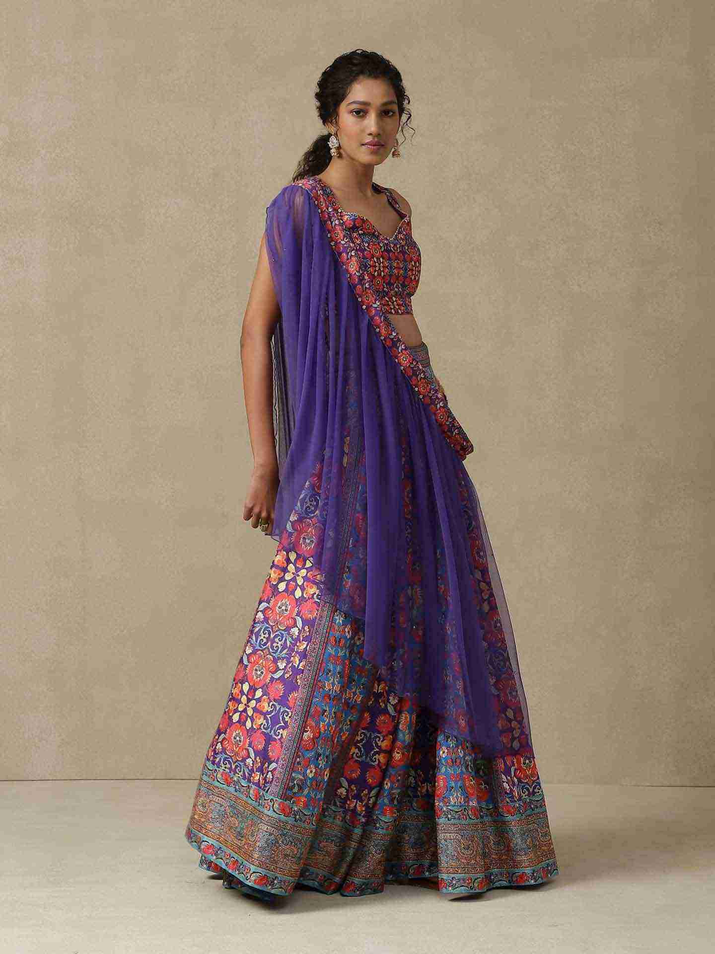 Purple Festive Lehenga Set