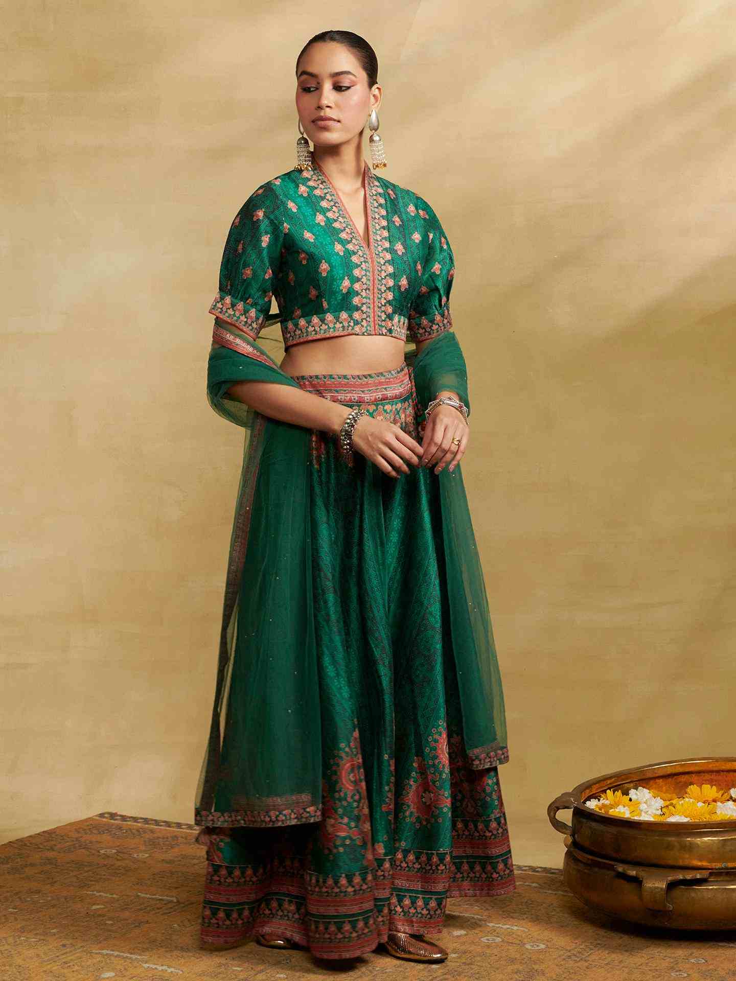 Green Sarang Lehenga