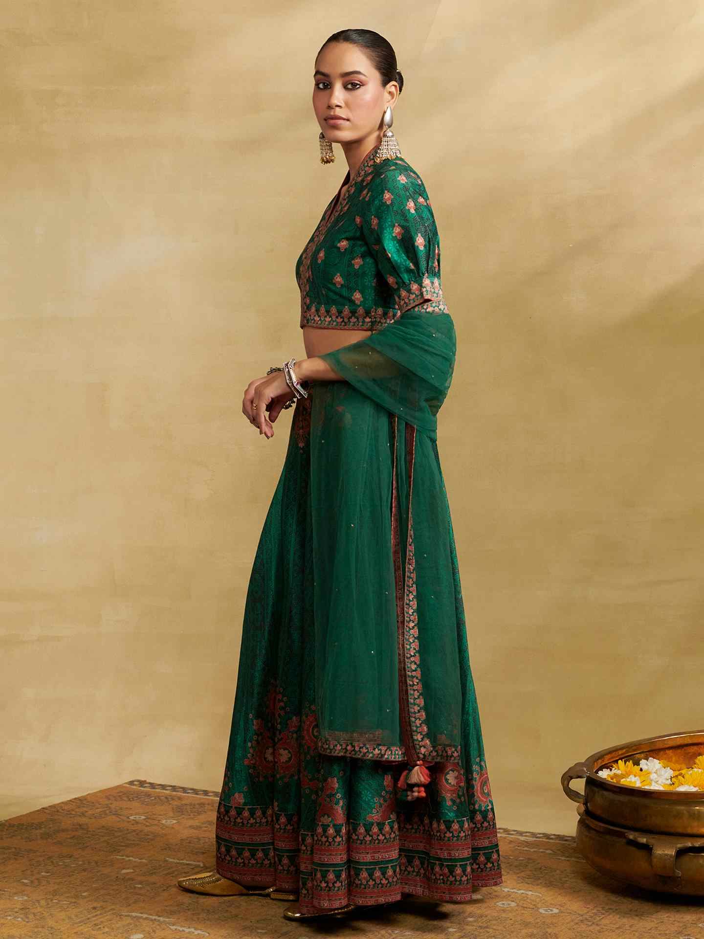 Green Sarang Lehenga