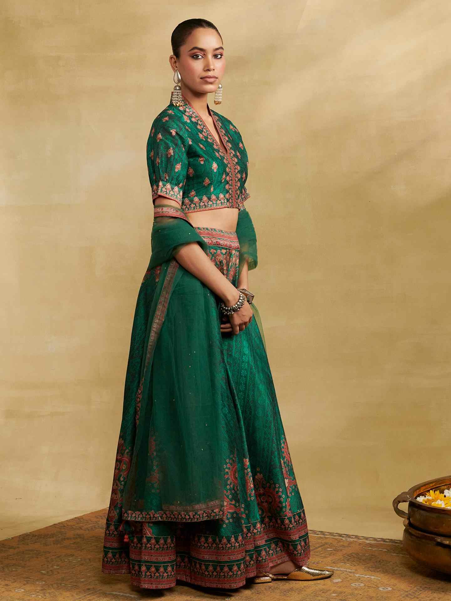Green Sarang Lehenga