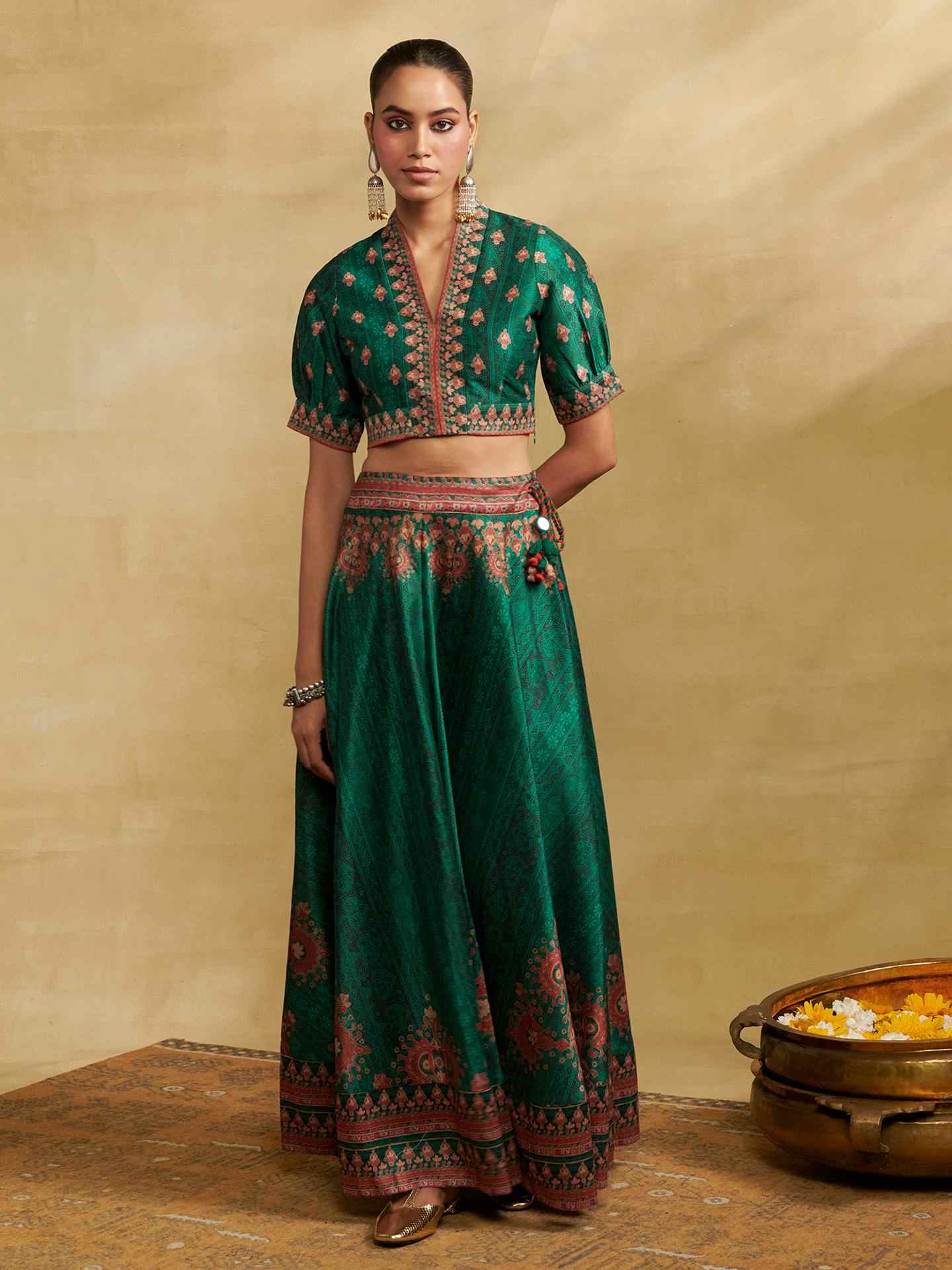 Green Sarang Lehenga