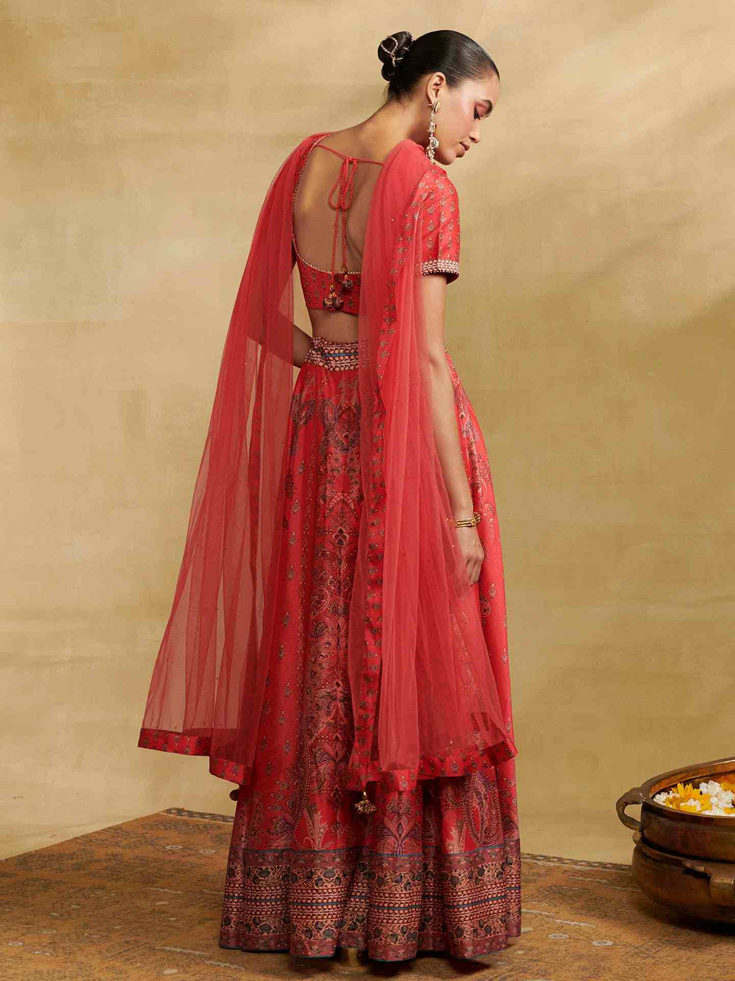 Red Tuberose Lehenga