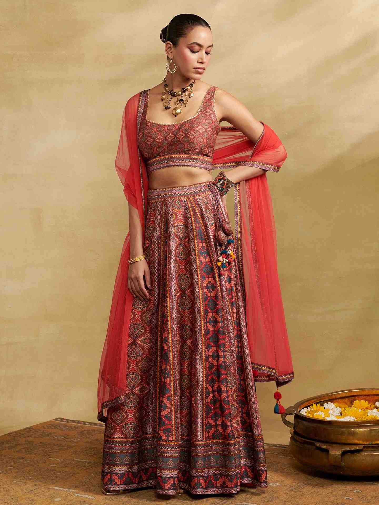 Multi Wanderlust Lehenga