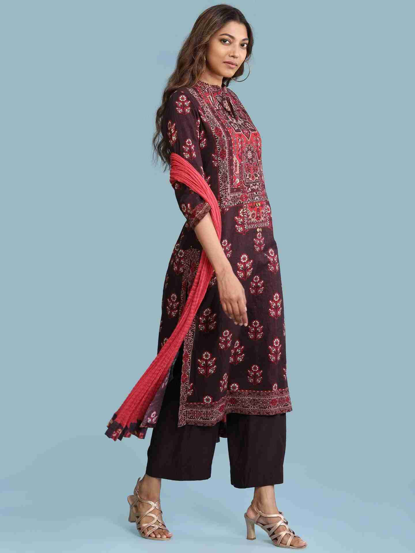 Brown Irani Suit Set