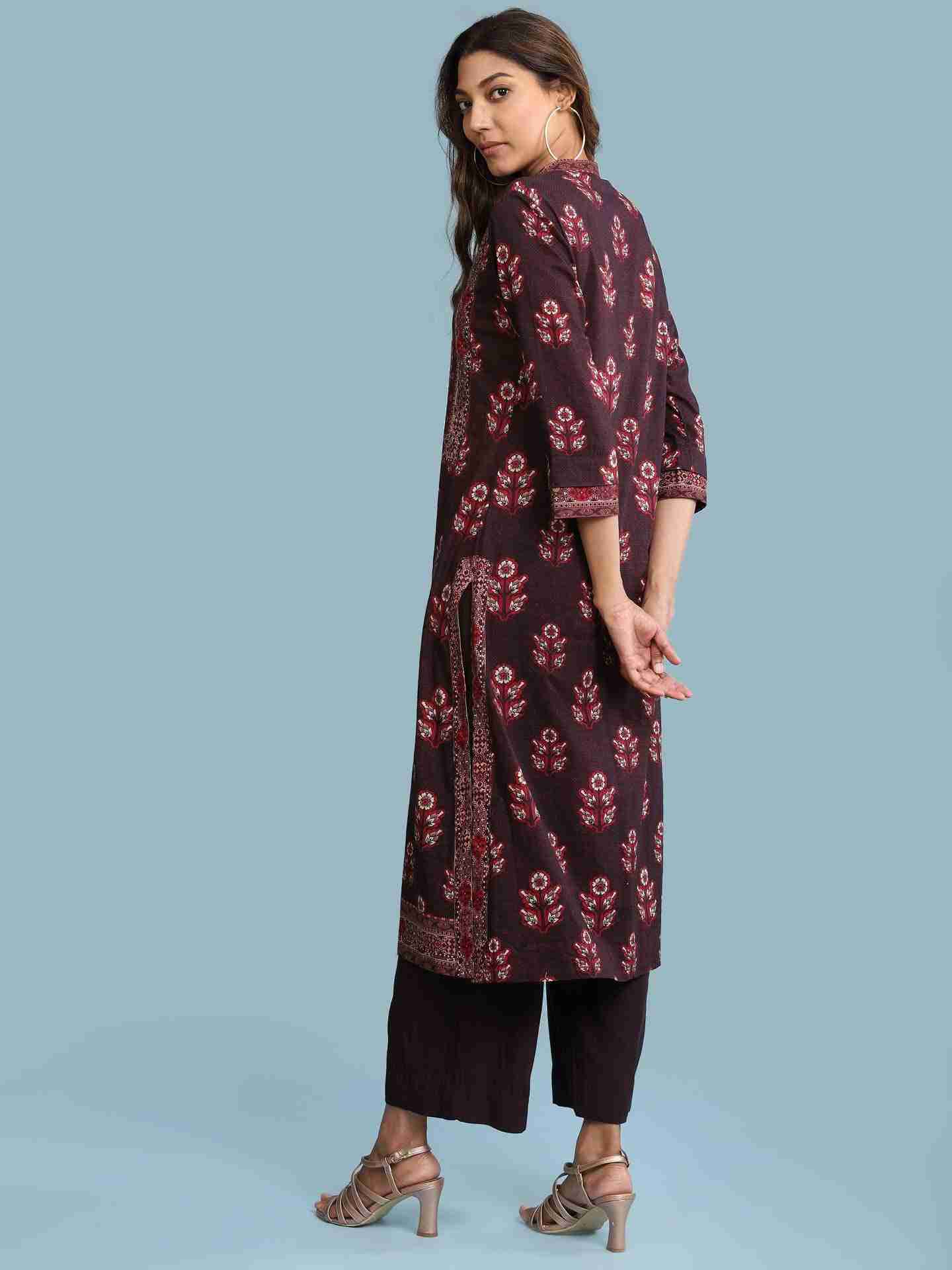 Brown Irani Suit Set