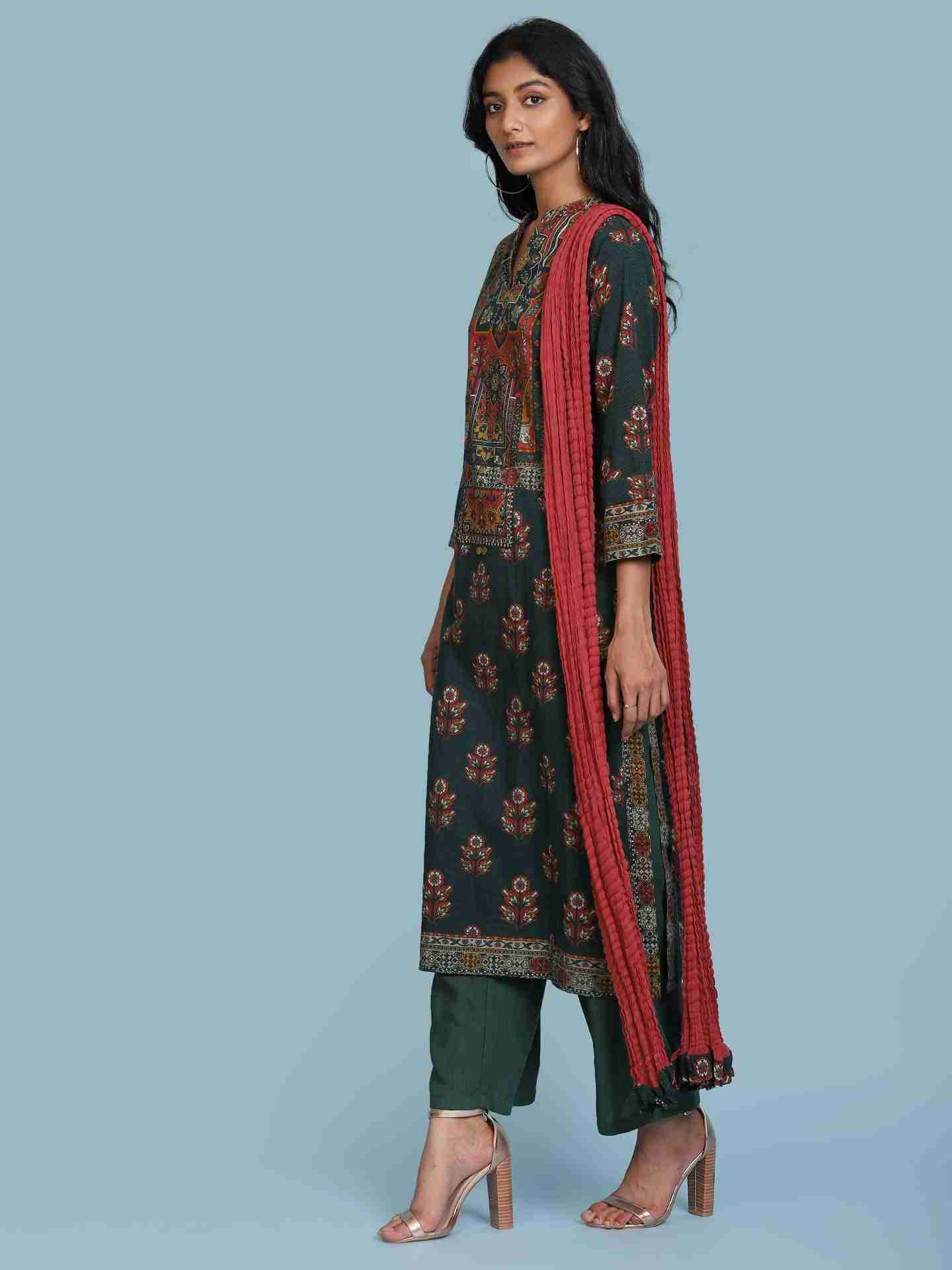 Green Irani Suit Set