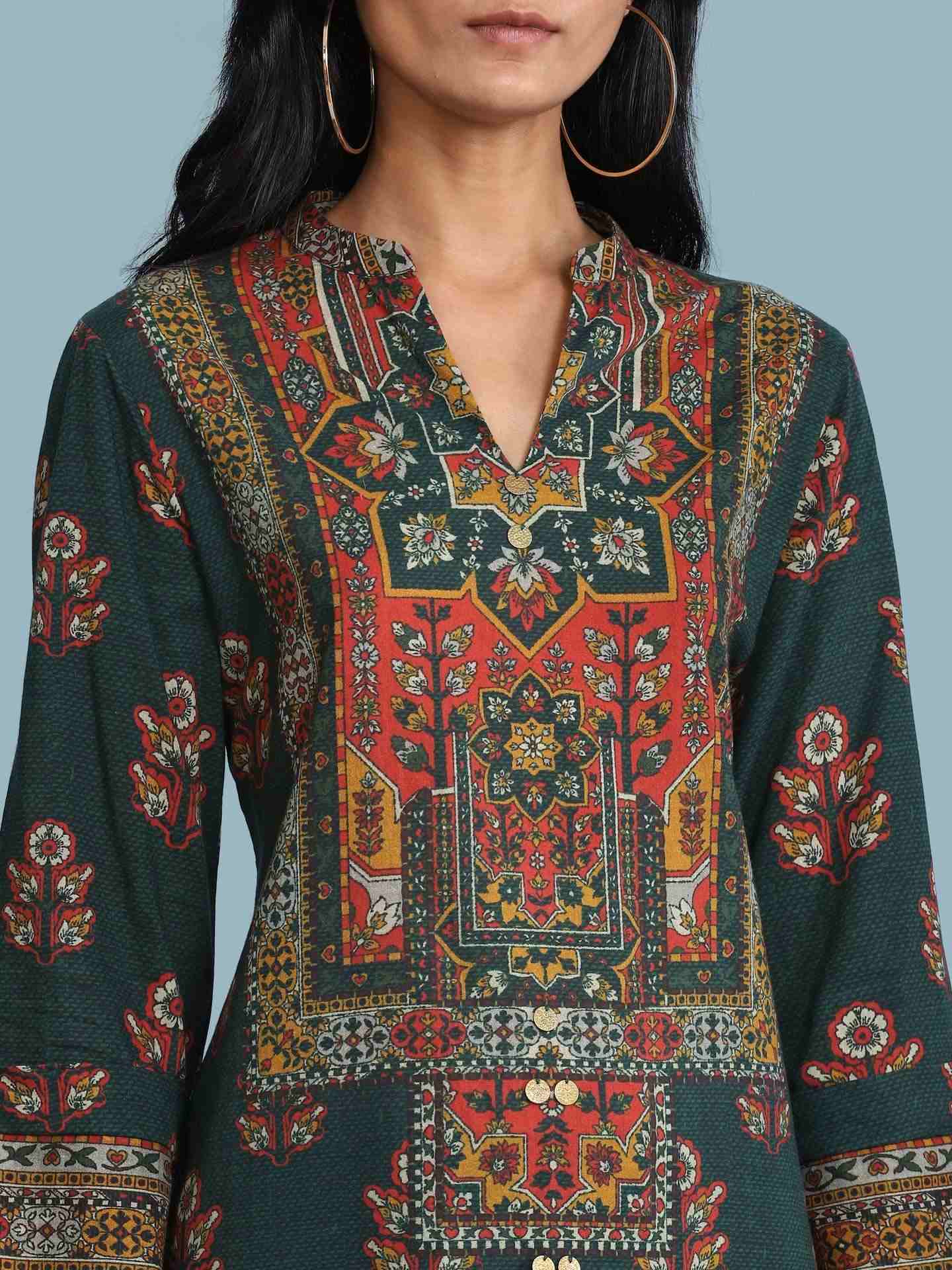 Green Irani Suit Set