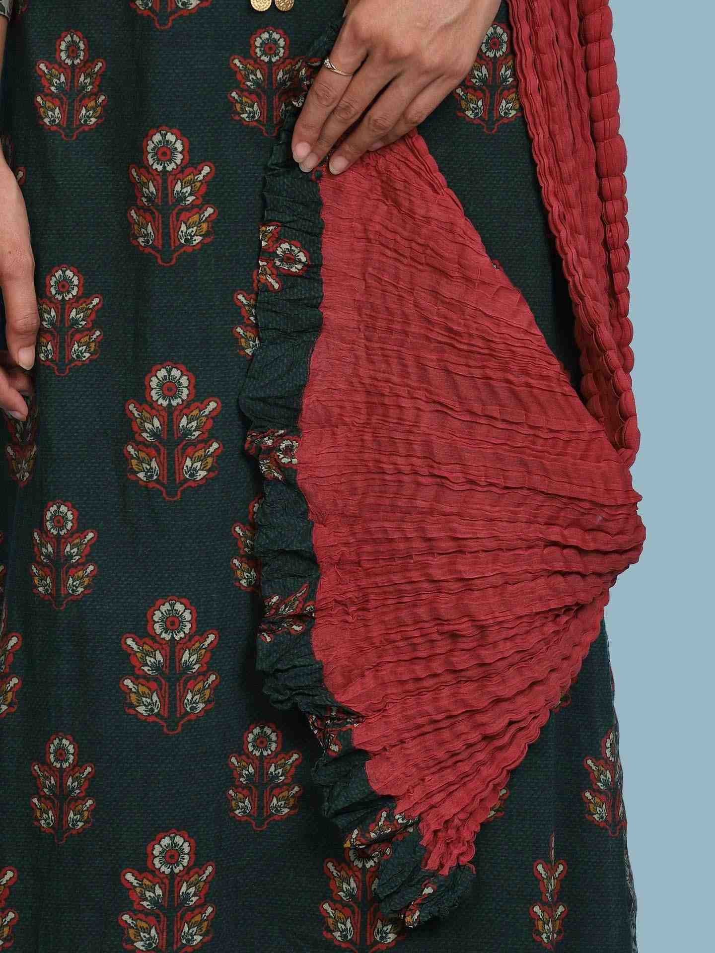 Green Irani Suit Set