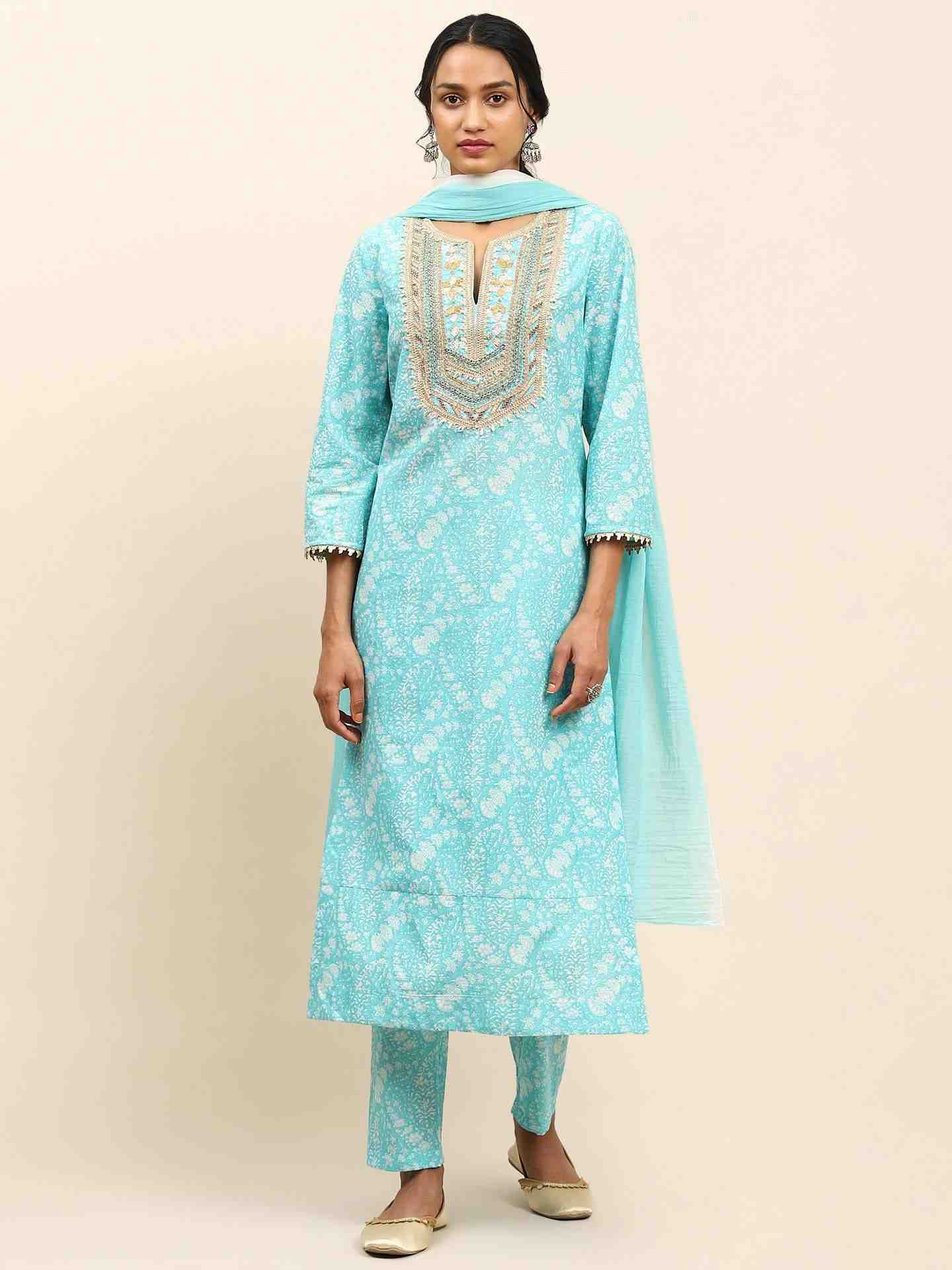 Turquoise Arha Suit Set