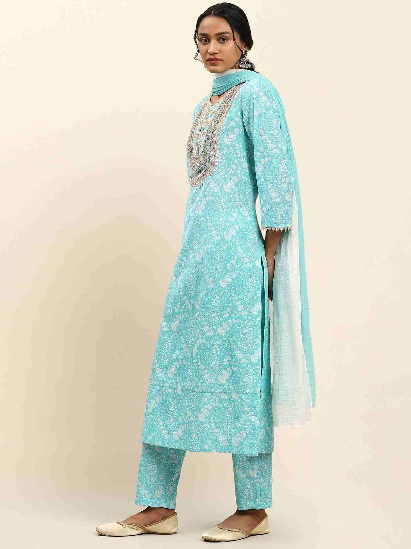 Turquoise Arha Suit Set