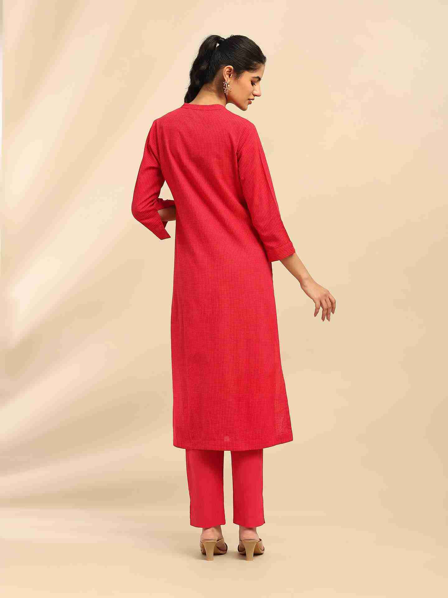 Red Naina Suit Set