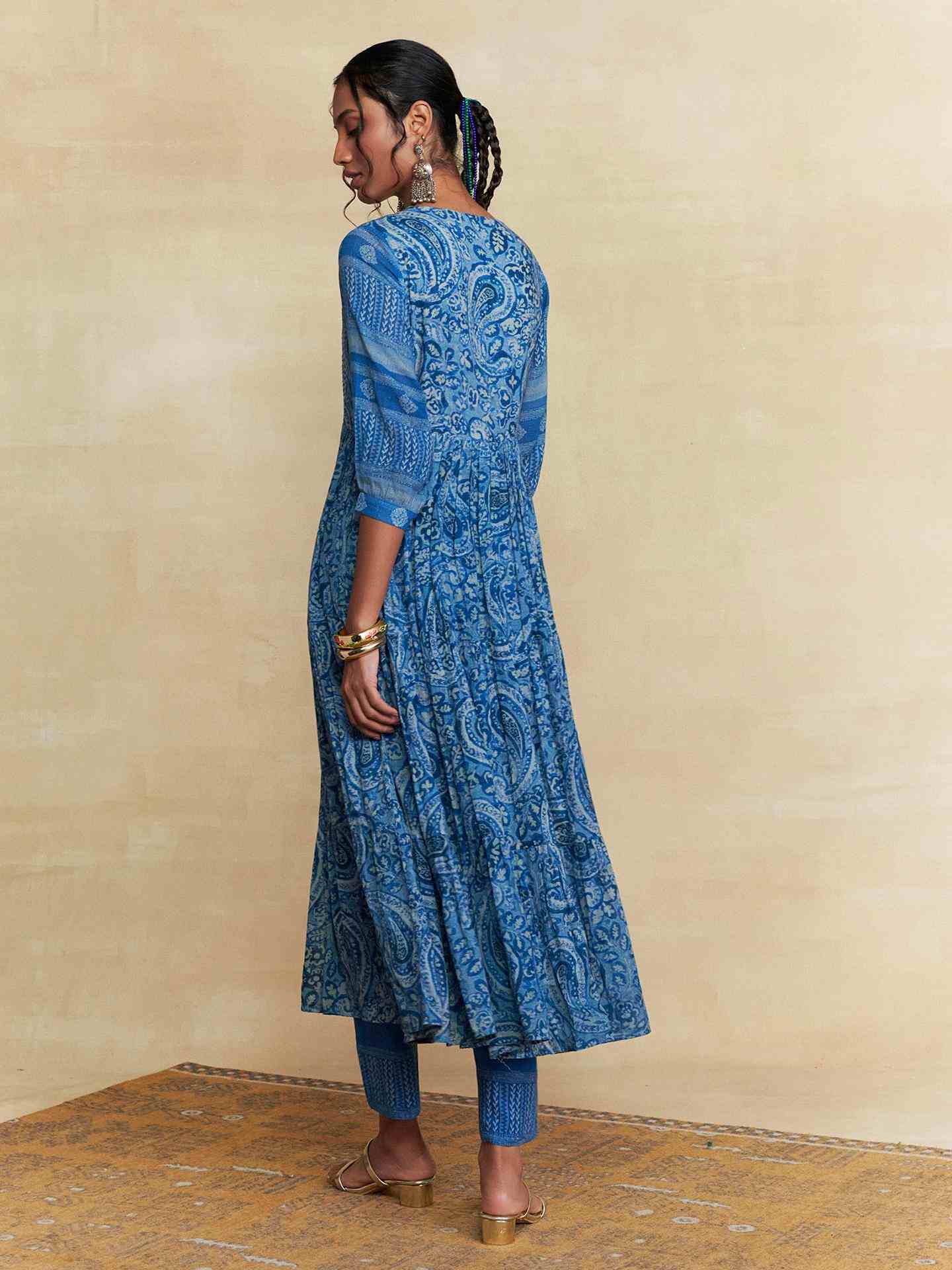 Blue Pashmina Suit Set