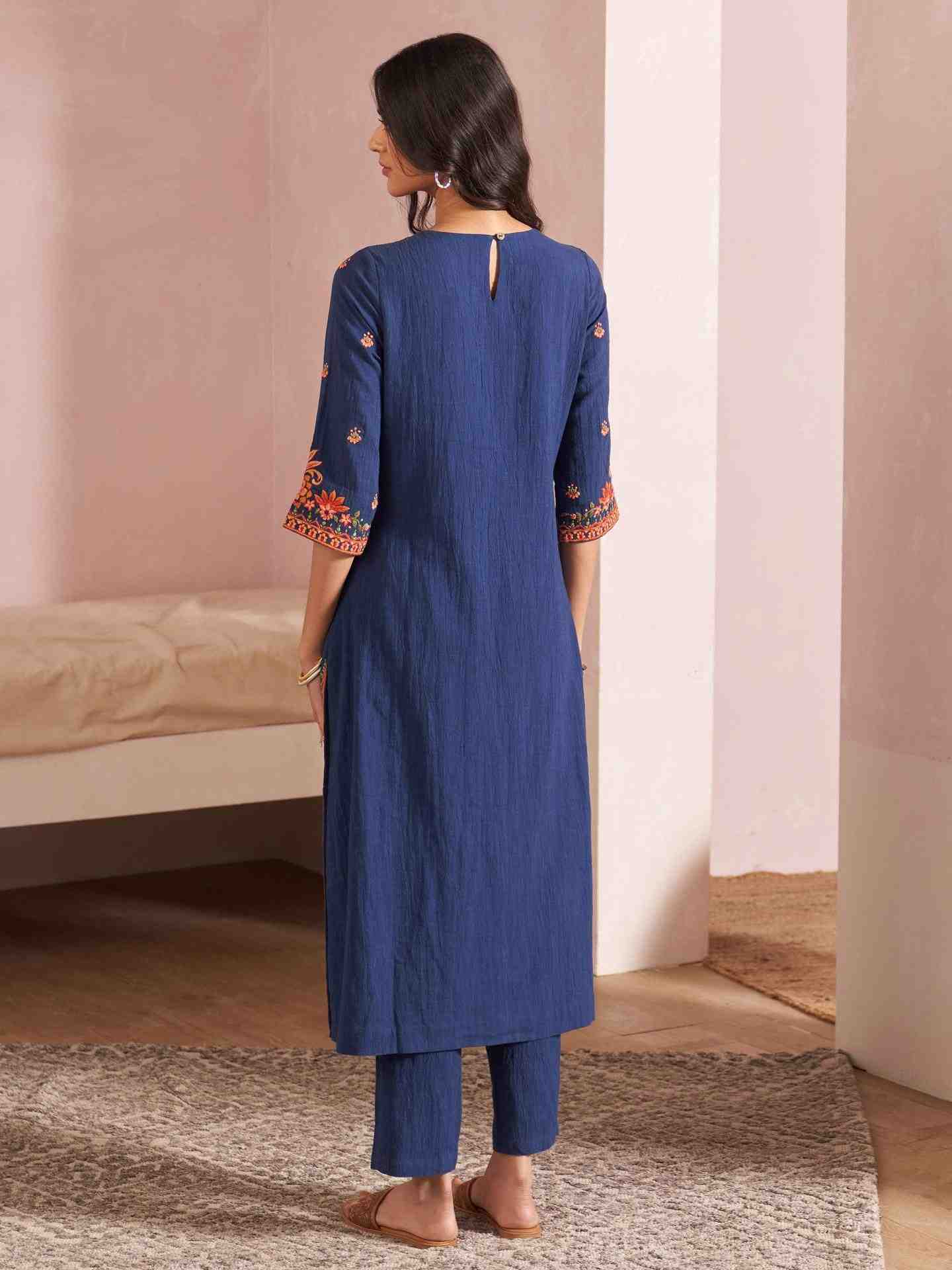 Blue Ashoka Solid Suit Set