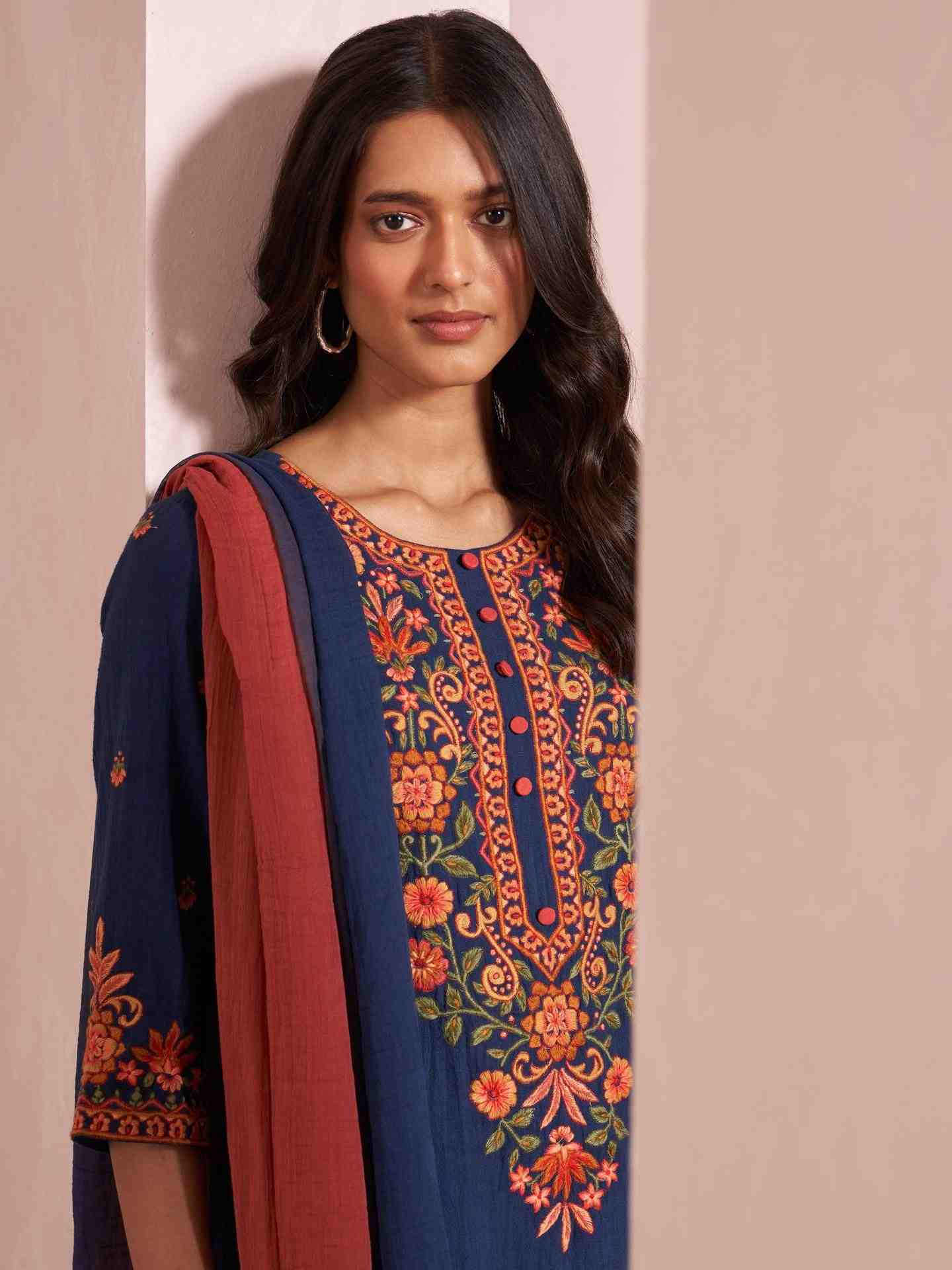 Blue Ashoka Solid Suit Set