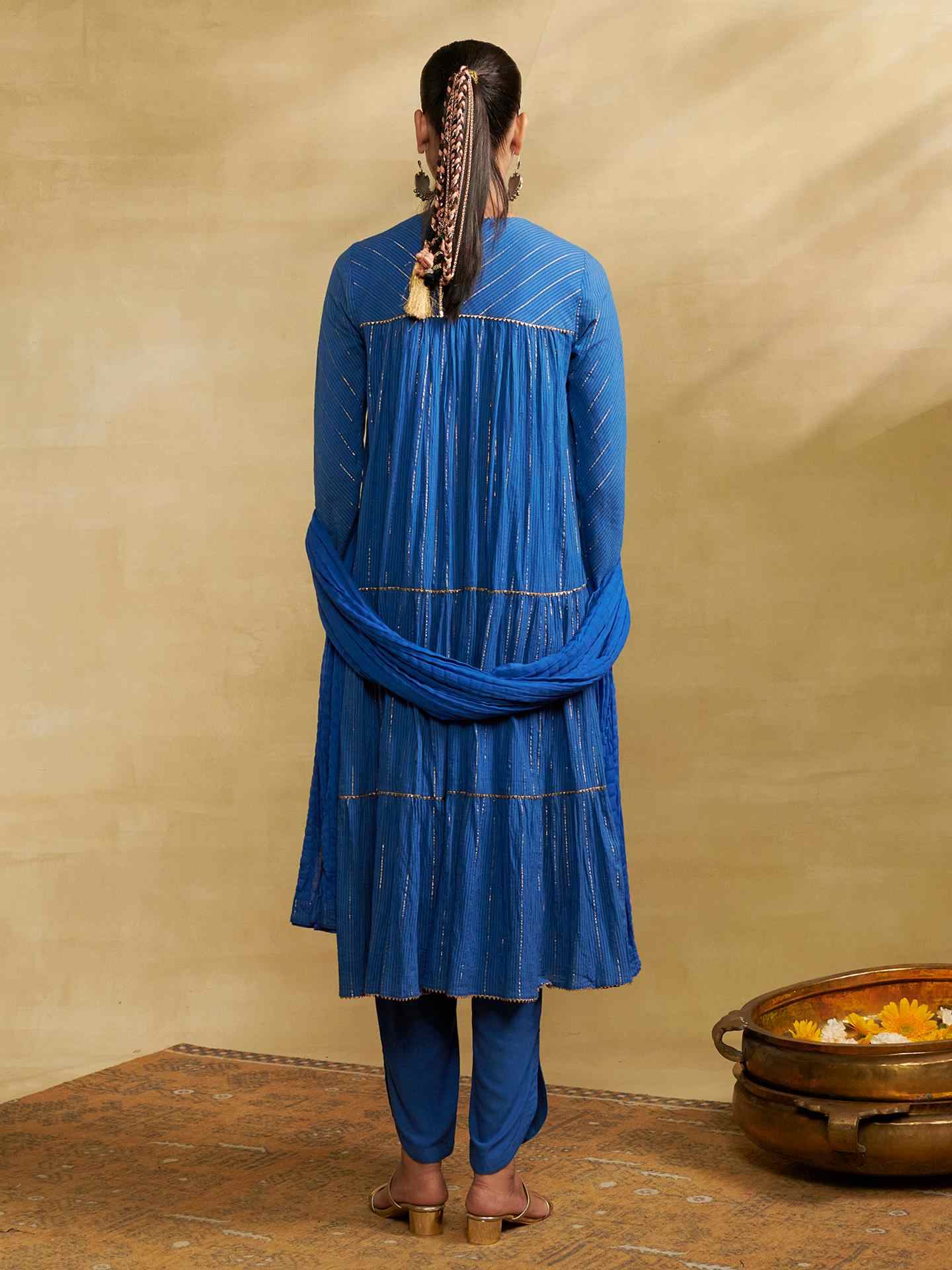 Blue Narmeen Solid Suit Set