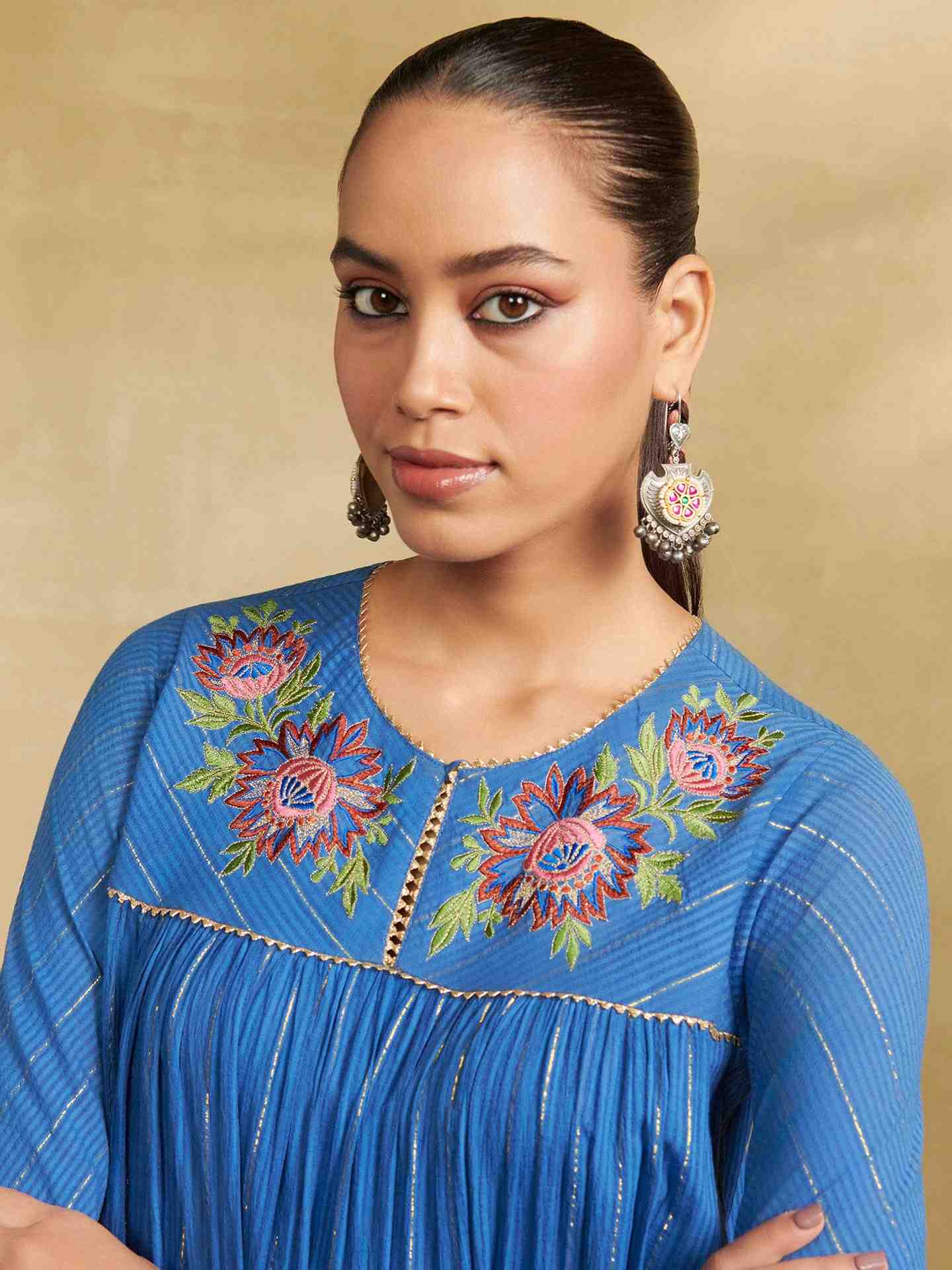 Blue Narmeen Solid Suit Set