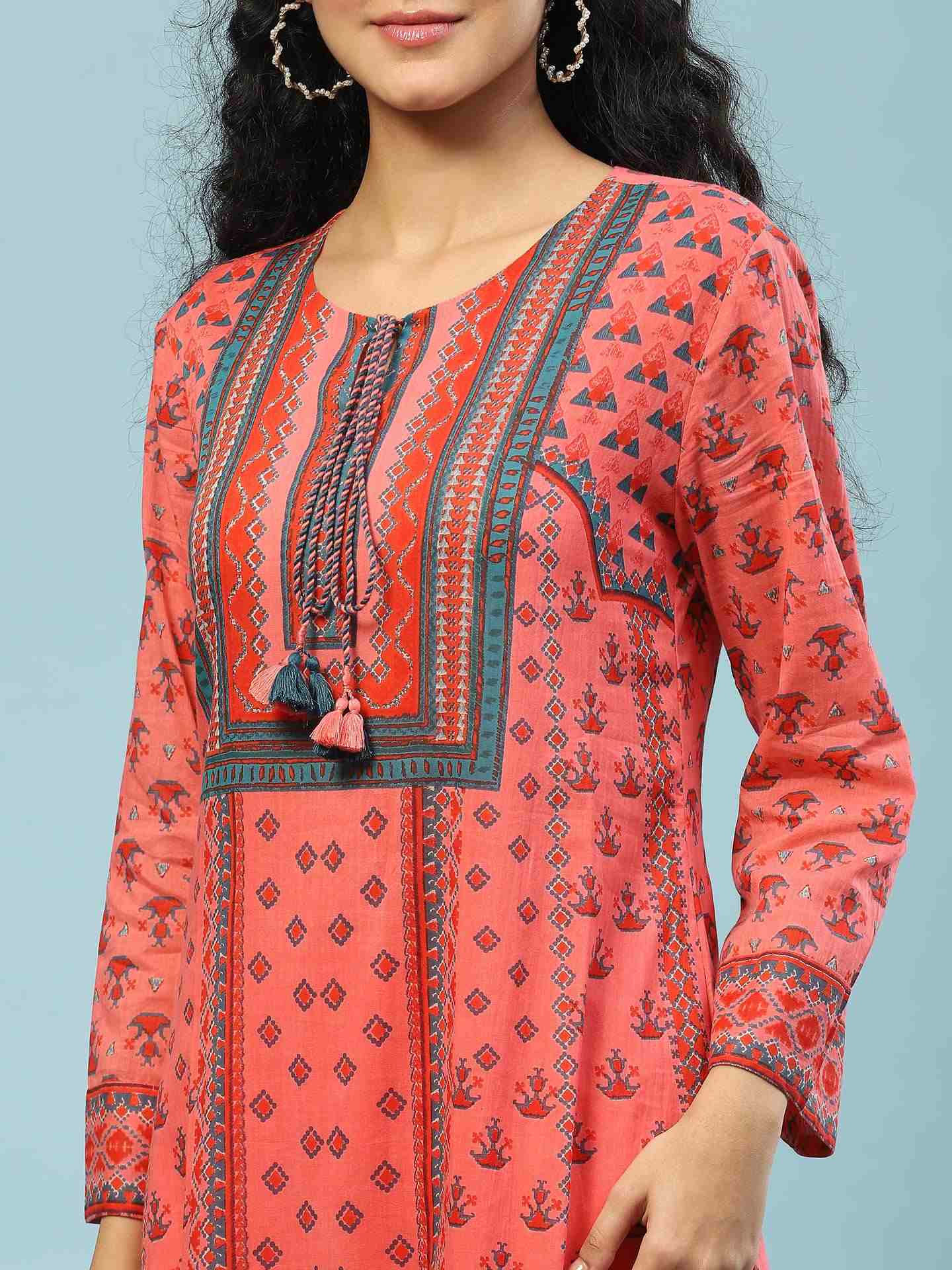 Peach Swastik Suit Set