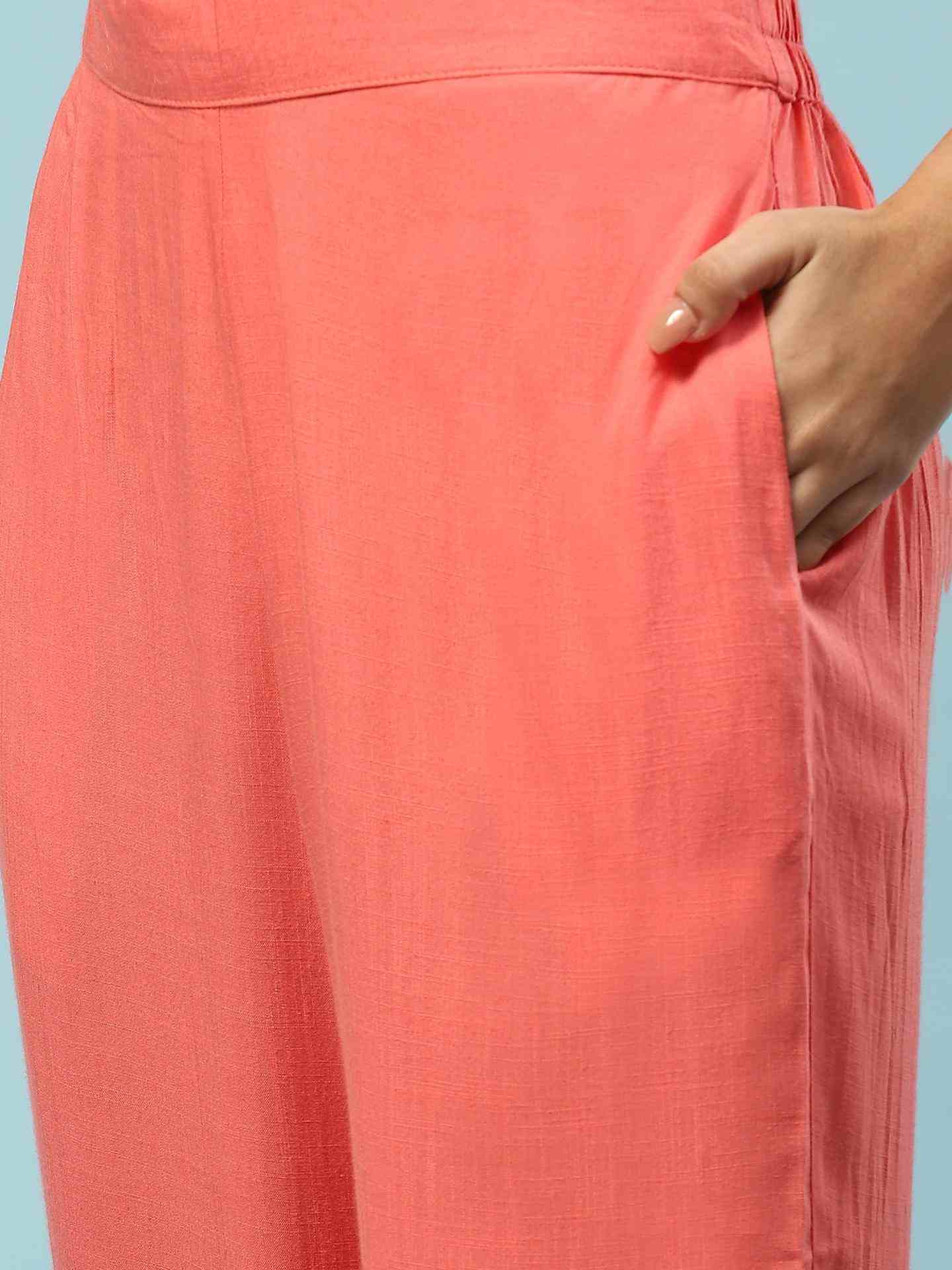 Peach Swastik Suit Set