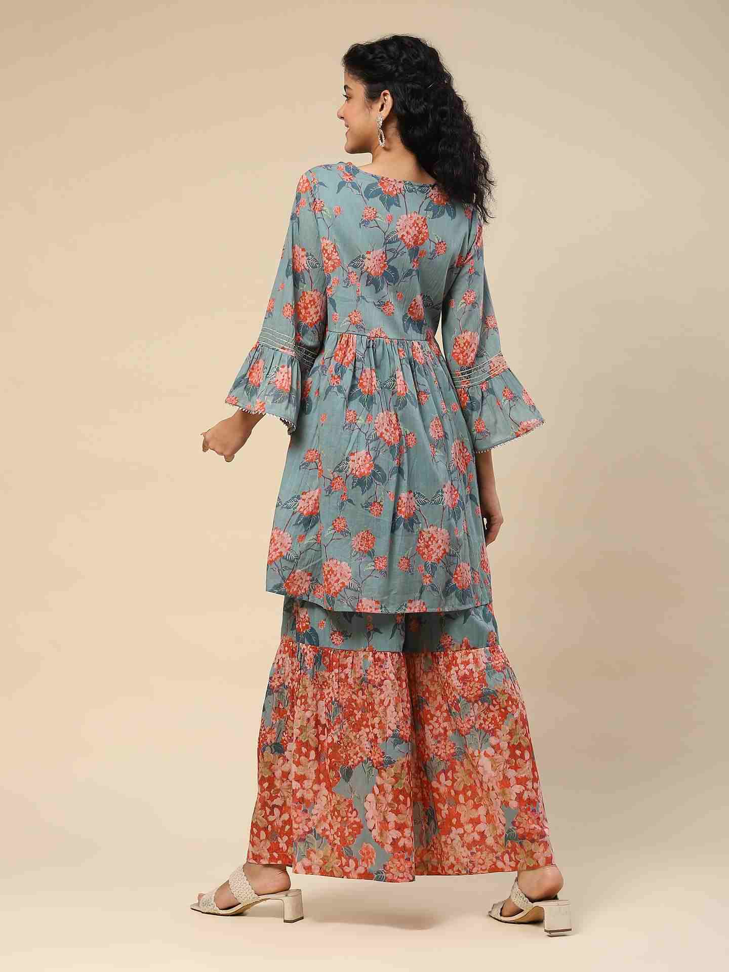 Green Kalakriti Sharara Suit