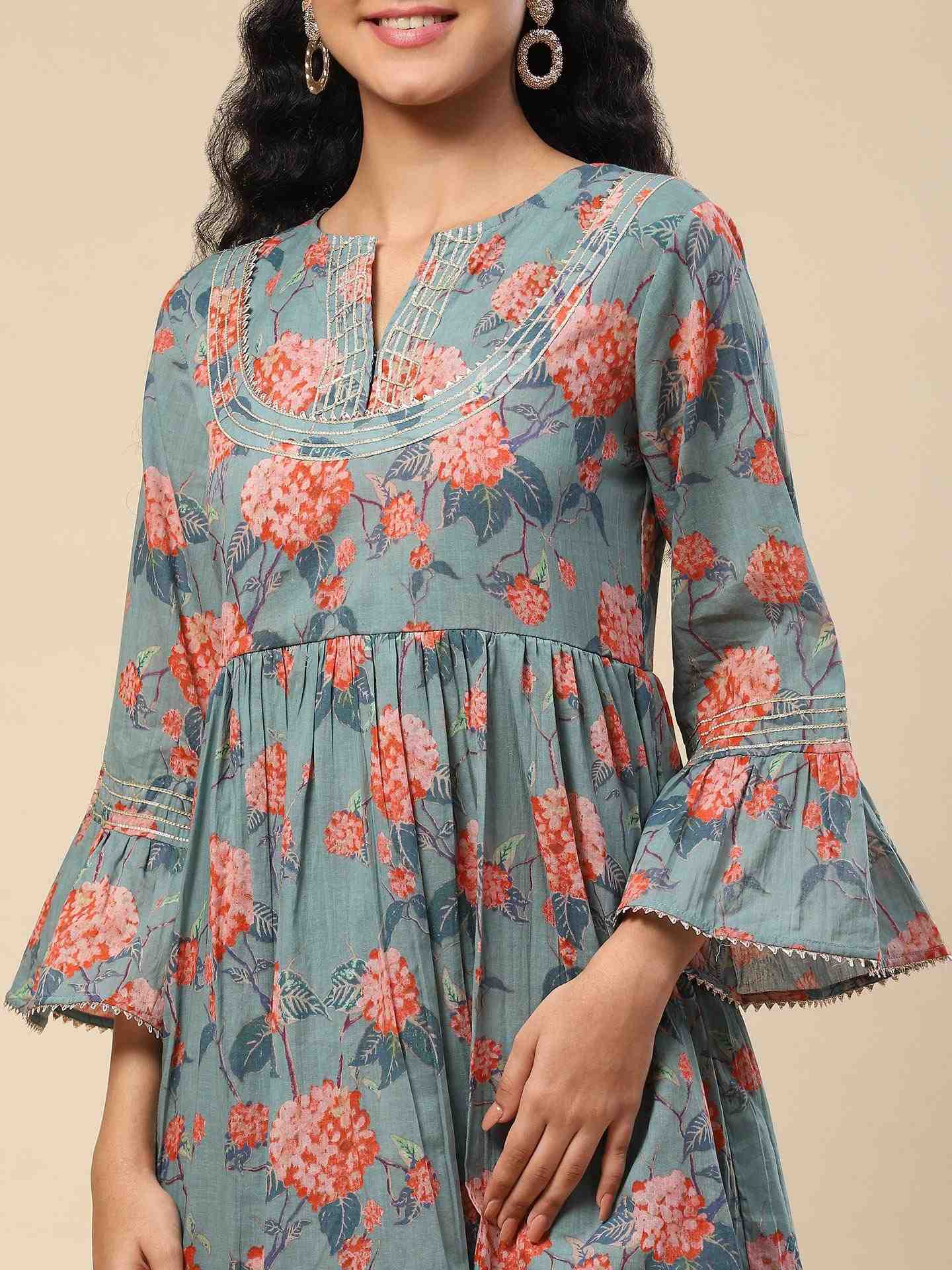 Green Kalakriti Sharara Suit