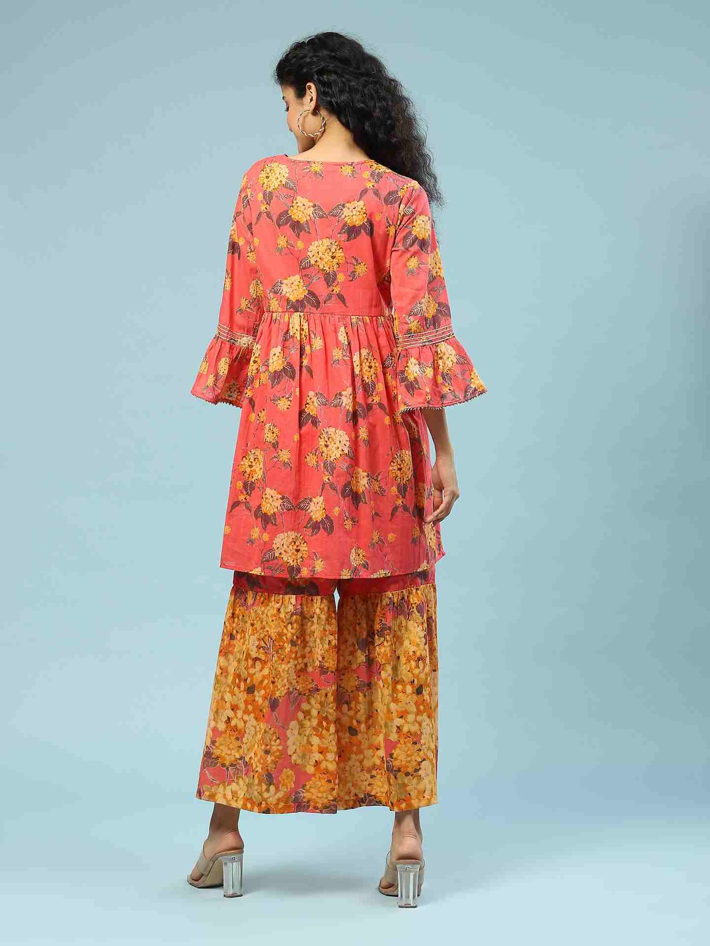 Peach Kalakriti Sharara Suit