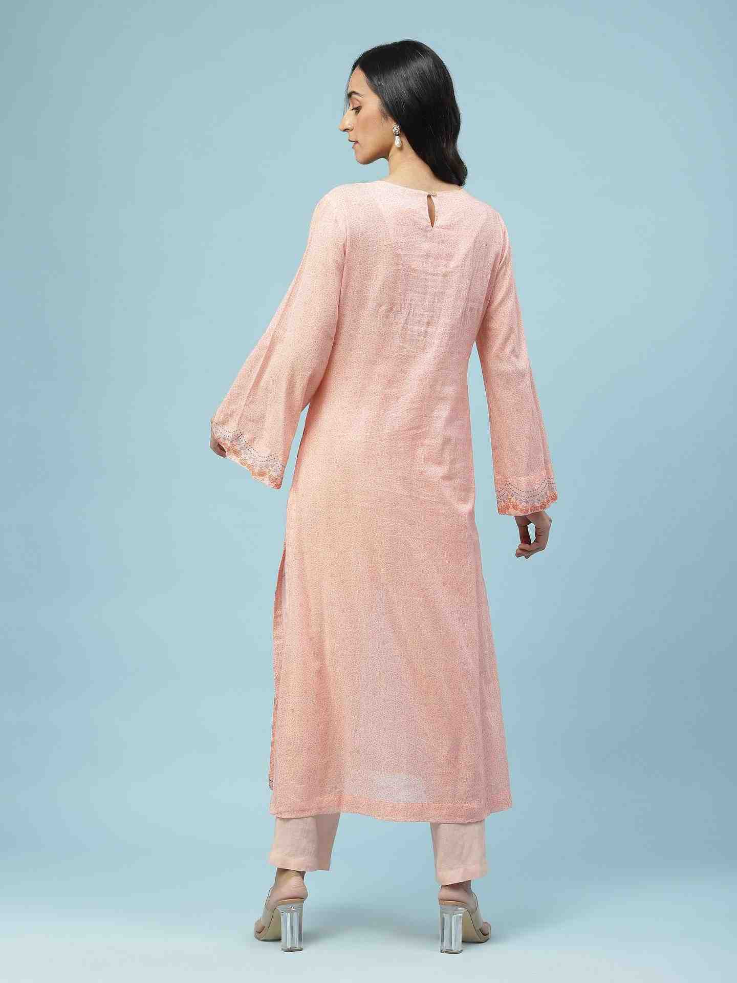 Peach Blissful Garden Suit Set