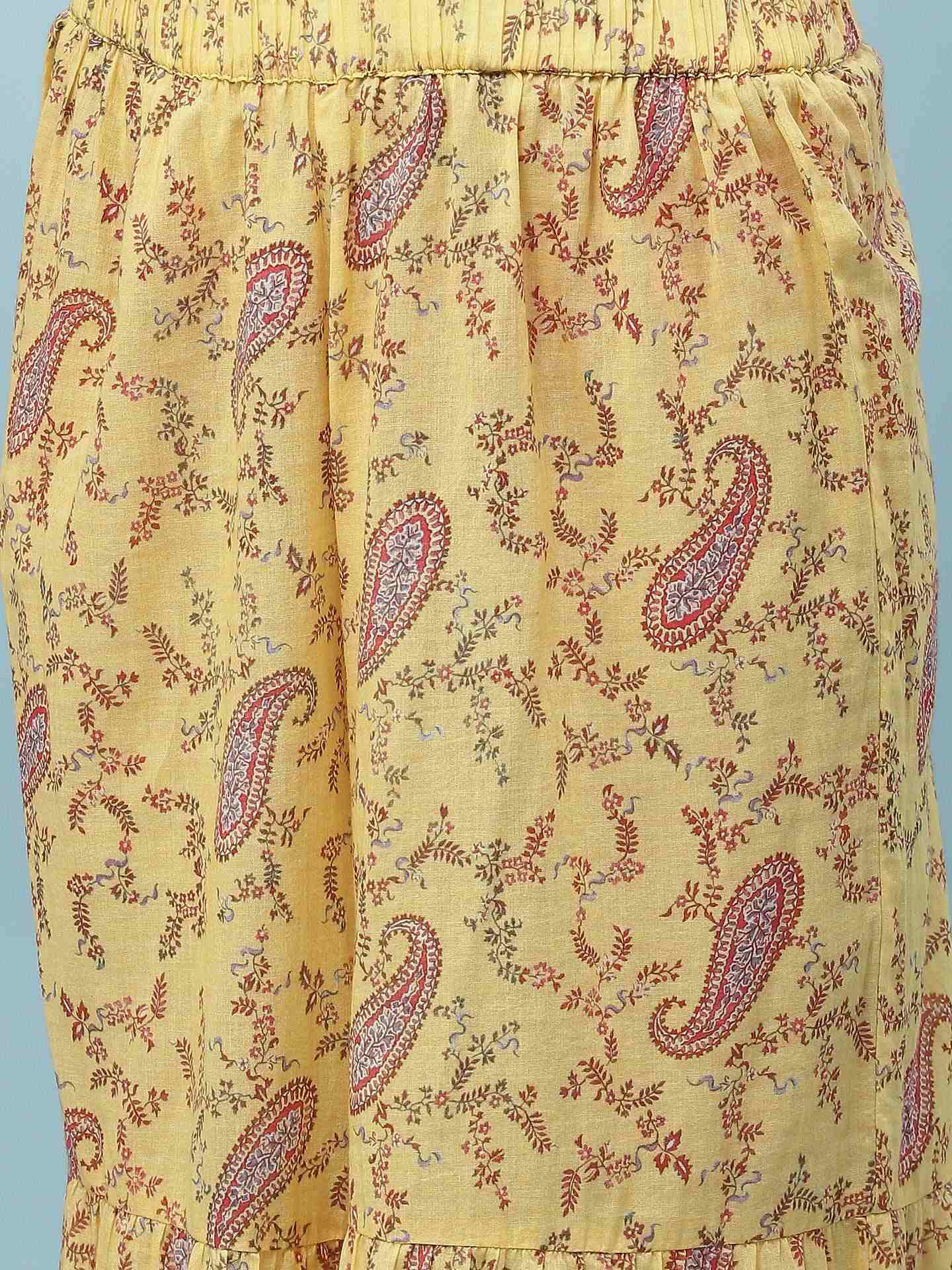 Yellow Paisley Print Sharara Suit