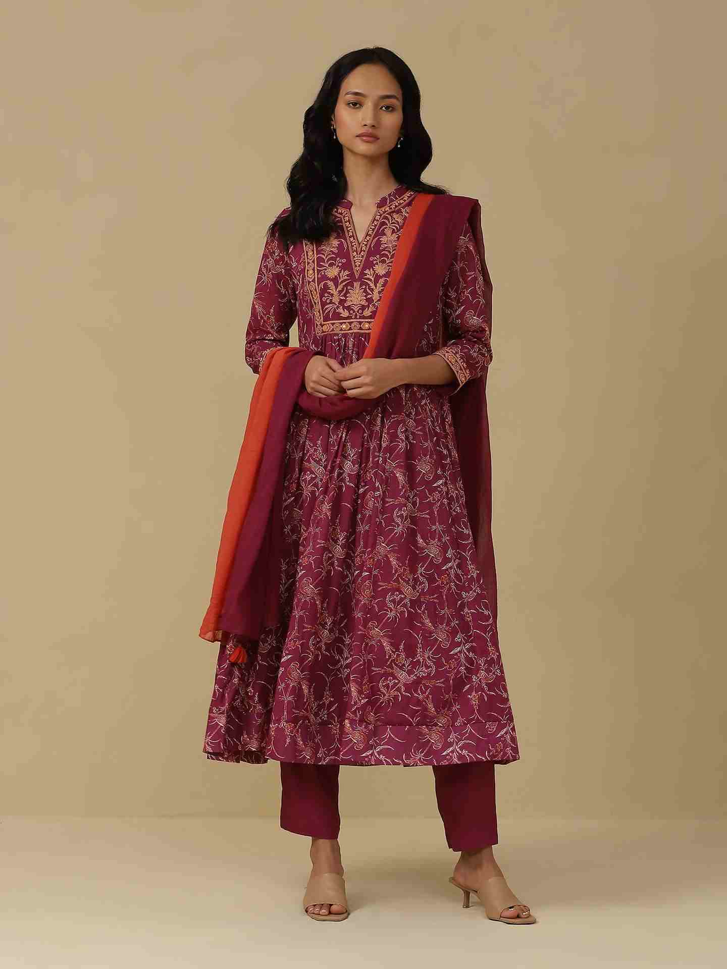 Purple Deetya Anarkali Suit